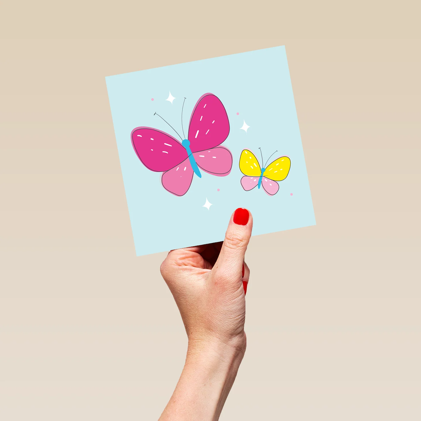 Personalised Sweet Butterflies Blue Birthday Card for Her - Image 5