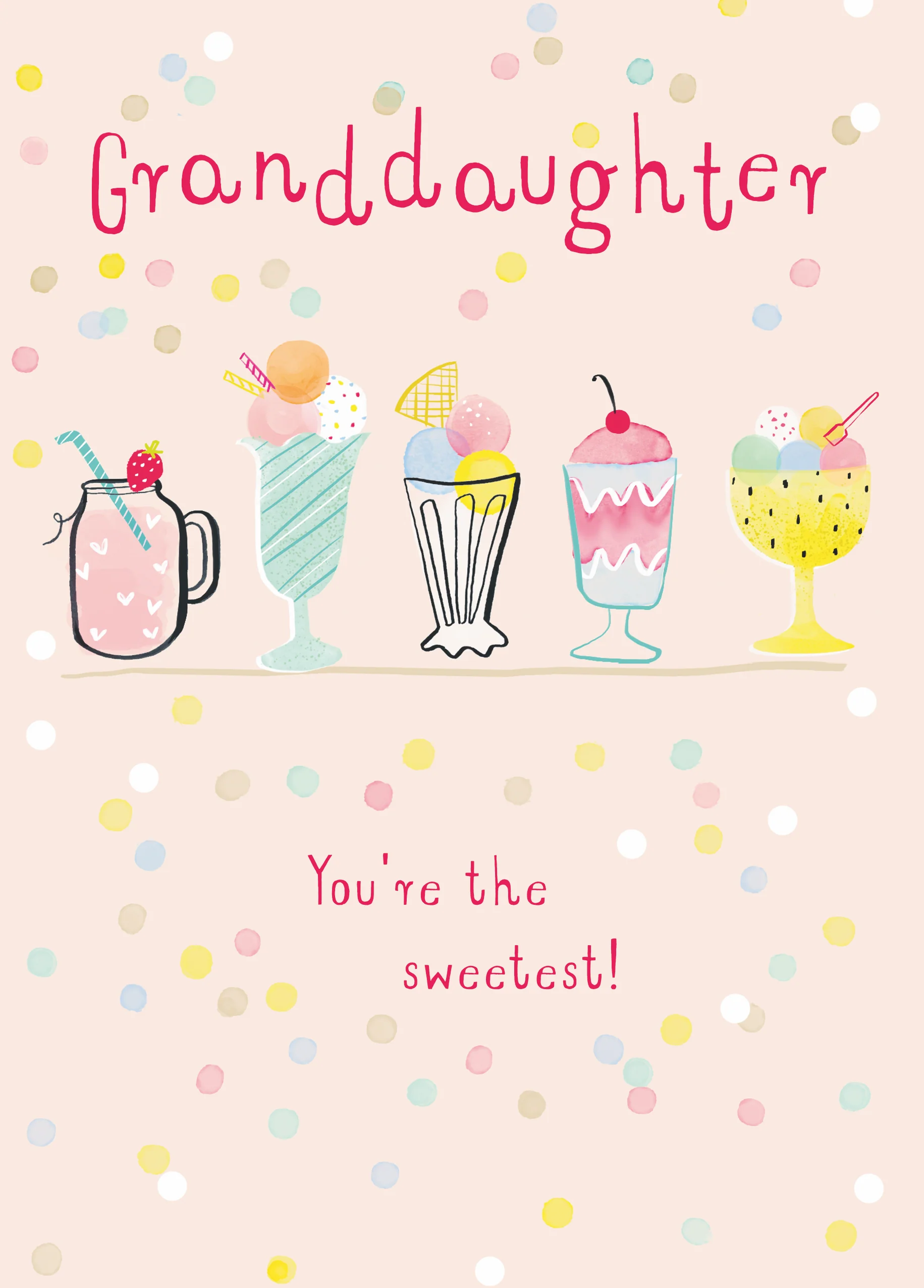 Personalised Sweet Sundae Granddaughter Birthday Card