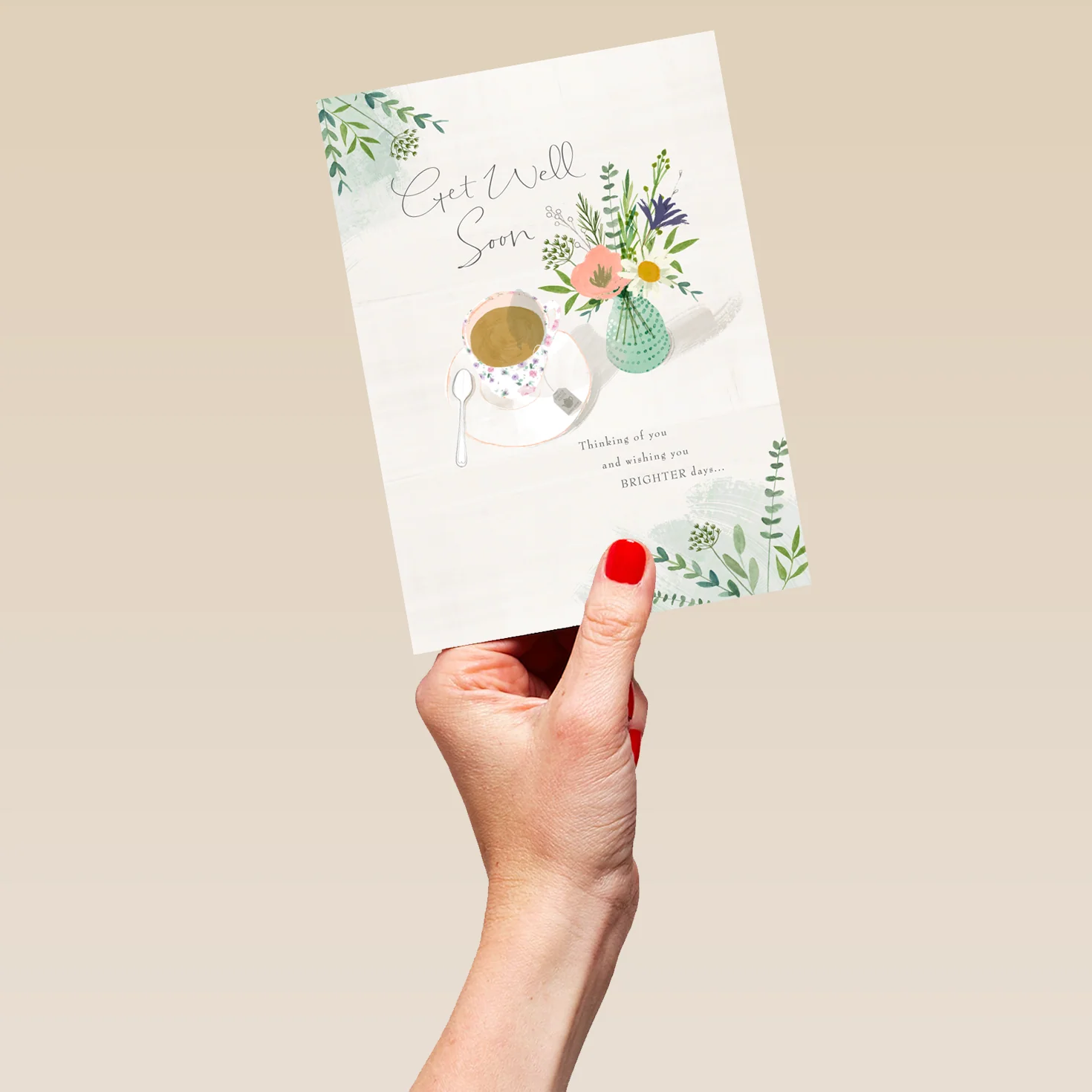 Personalised Tea & Florals Get Well Soon Card - Image 5