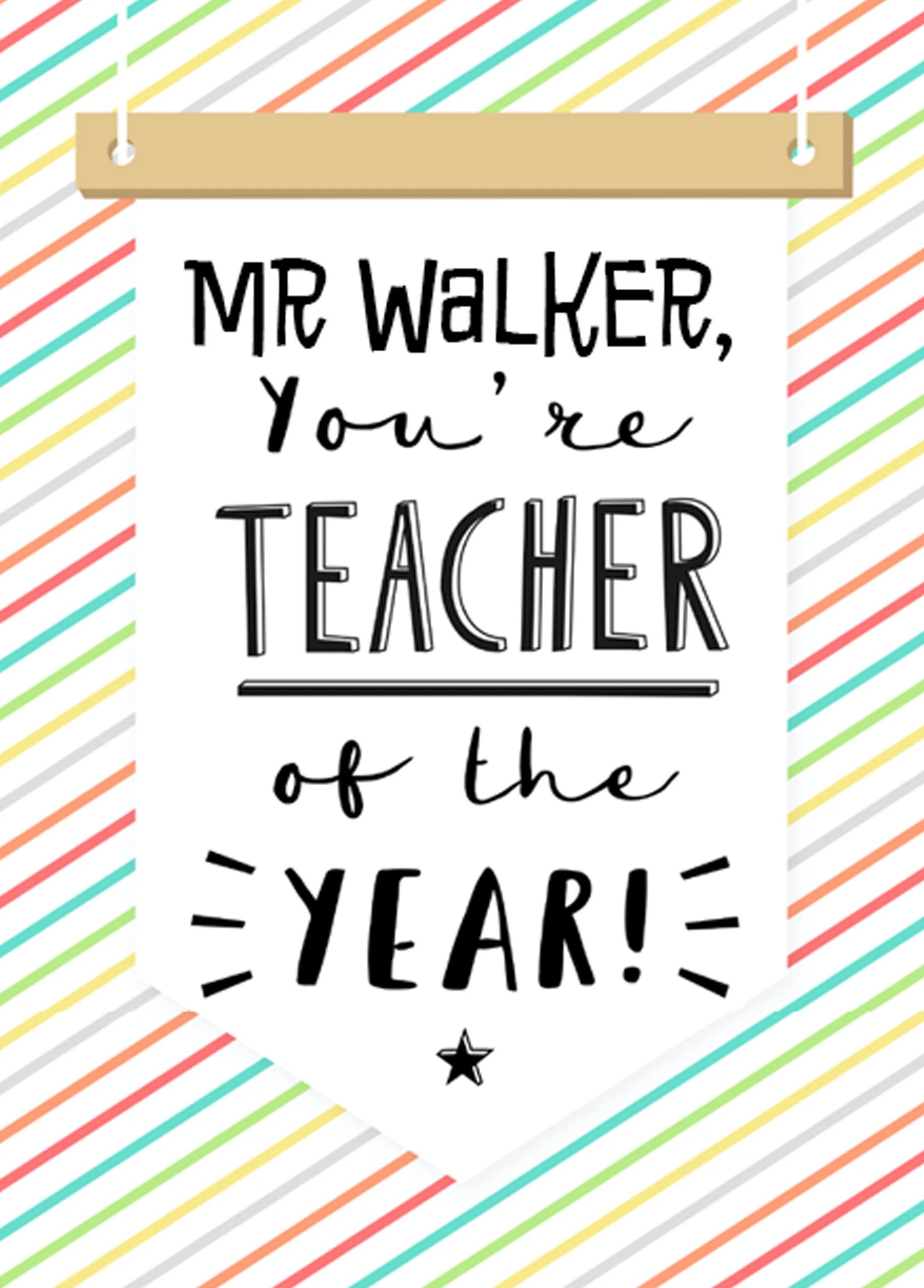 Personalised Teacher Of The Year Card