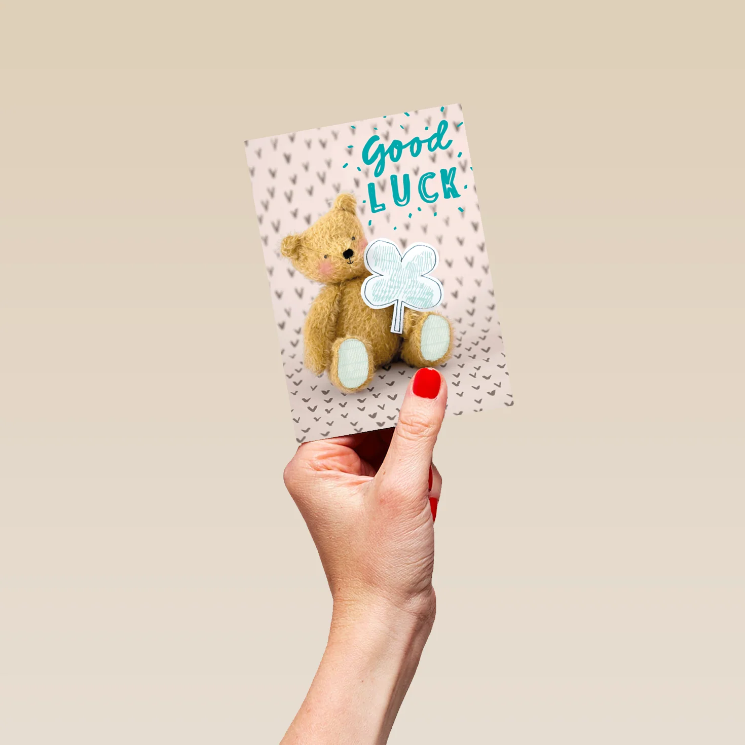 Personalised Teddy Bear Good Luck Card - Image 4