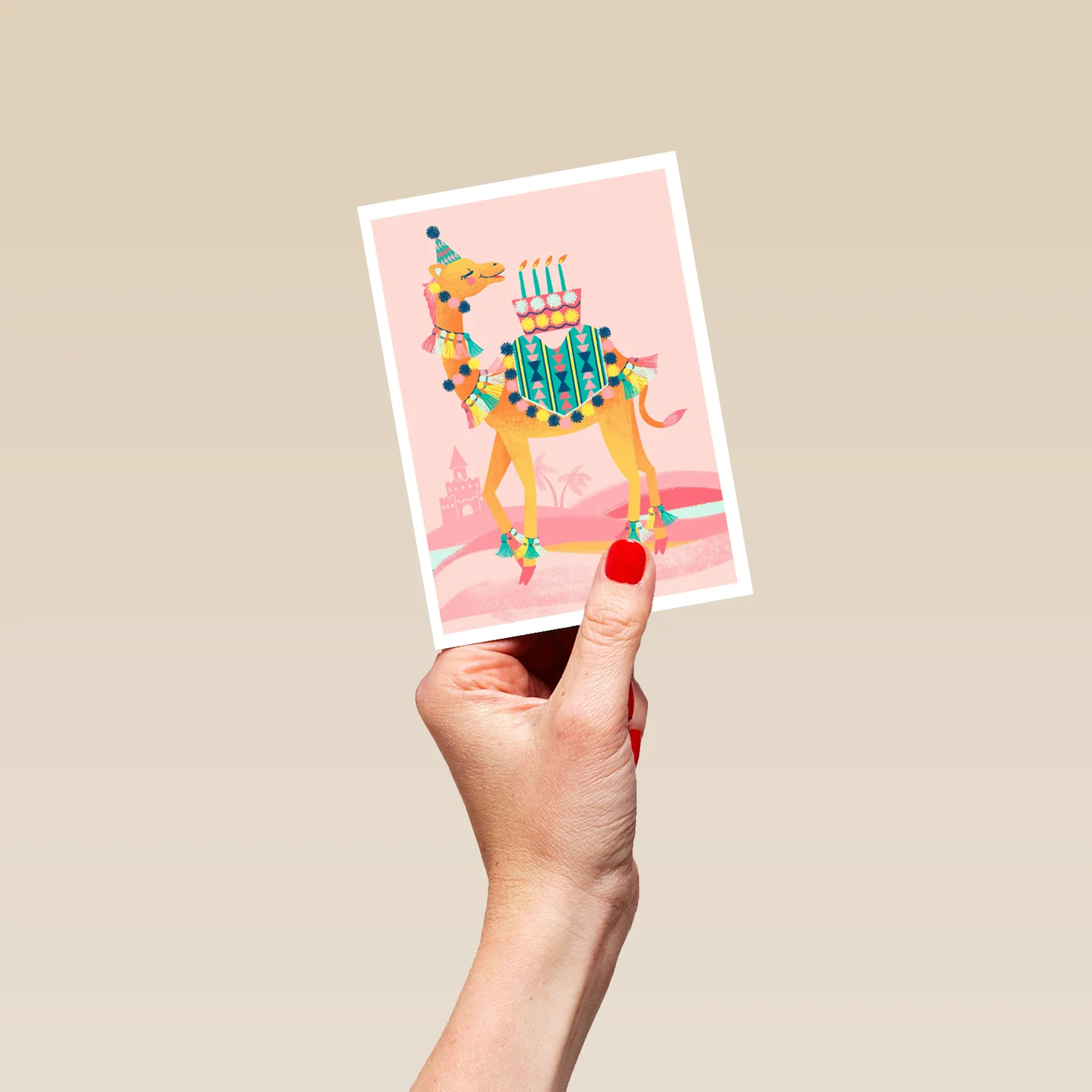 Personalised Teenage Girl Camel & Cake Card - Image 4