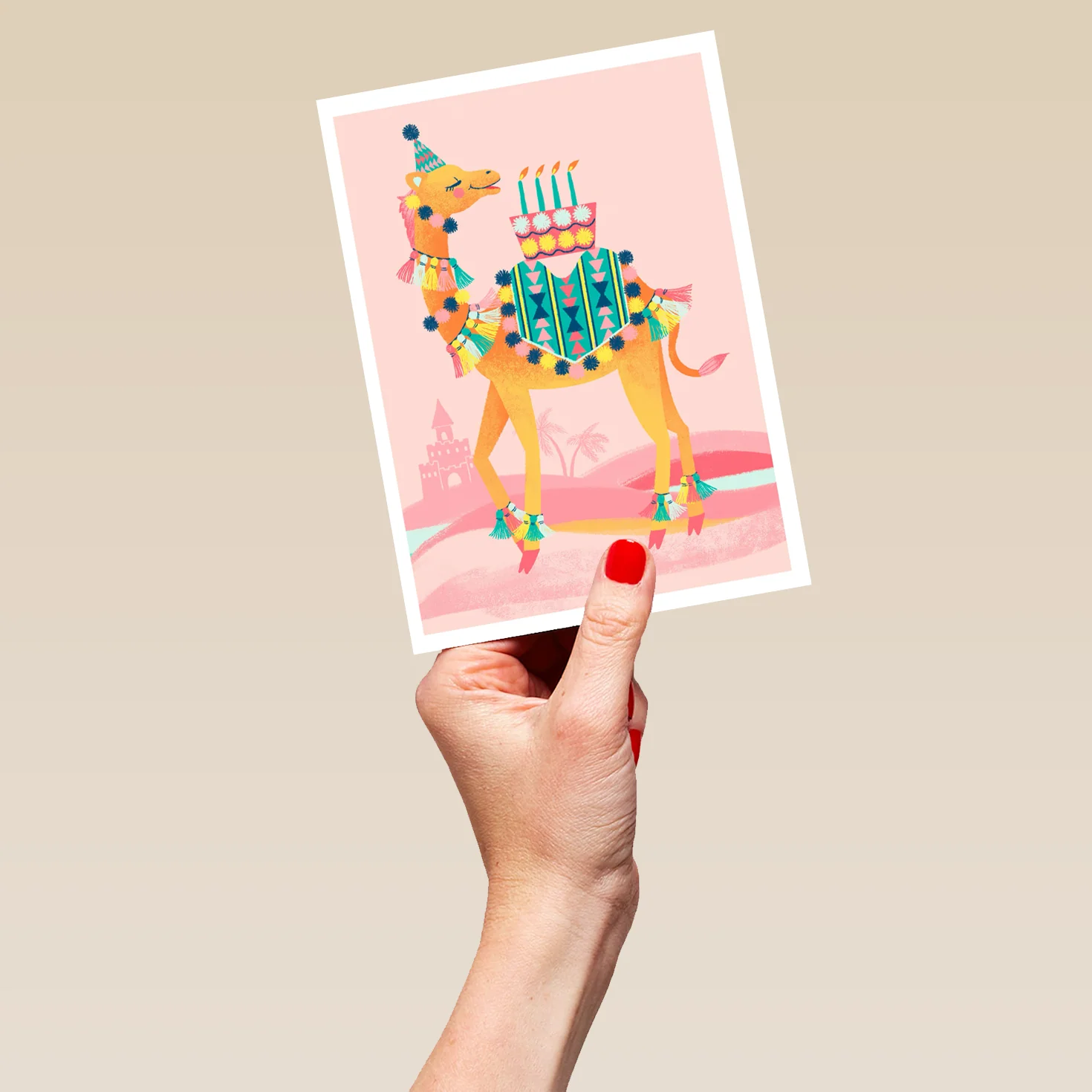 Personalised Teenage Girl Camel & Cake Card - Image 5