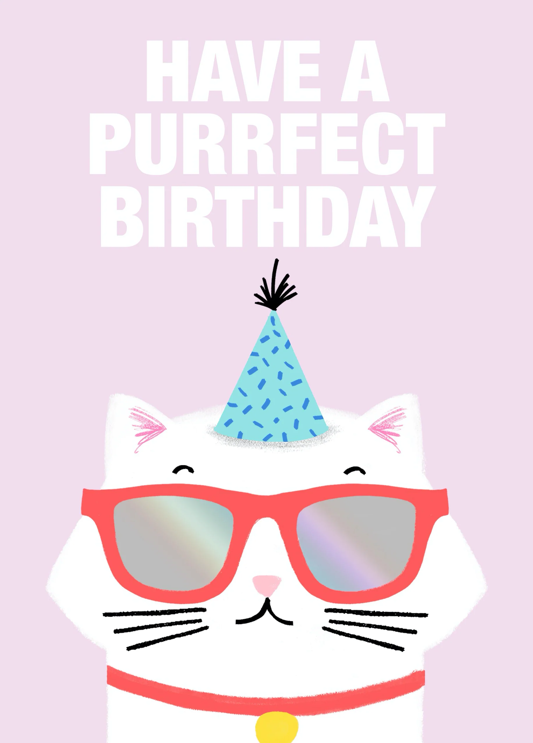 Personalised Teenage Girl Have A Purrfect Birthday Card