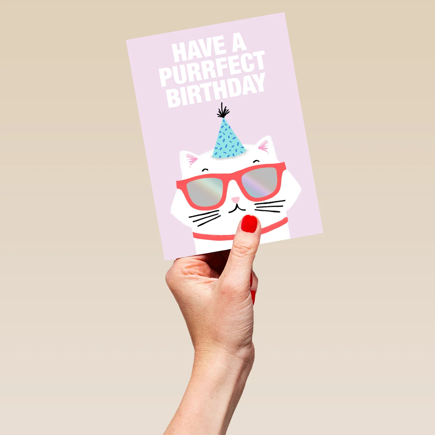 Personalised Teenage Girl Have A Purrfect Birthday Card - Image 5
