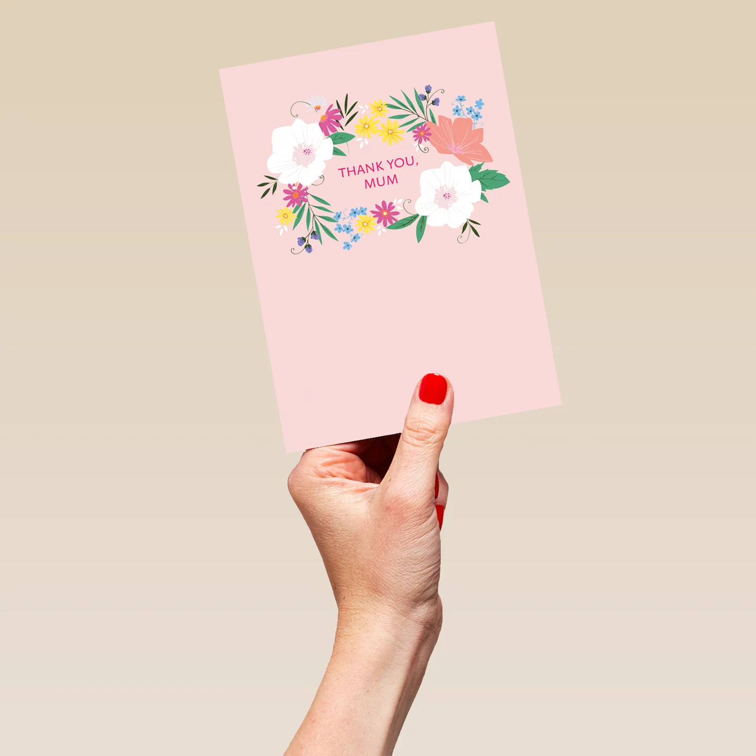 Personalised Thank You Mum Floral Wreath Mother's Day Card - Image 5