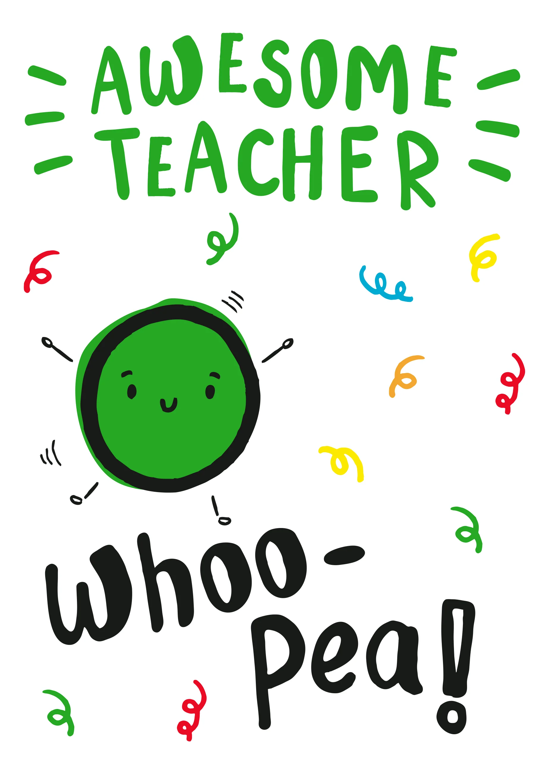 Personalised Thank You Teacher Cute Awesome Whoo Pea Card
