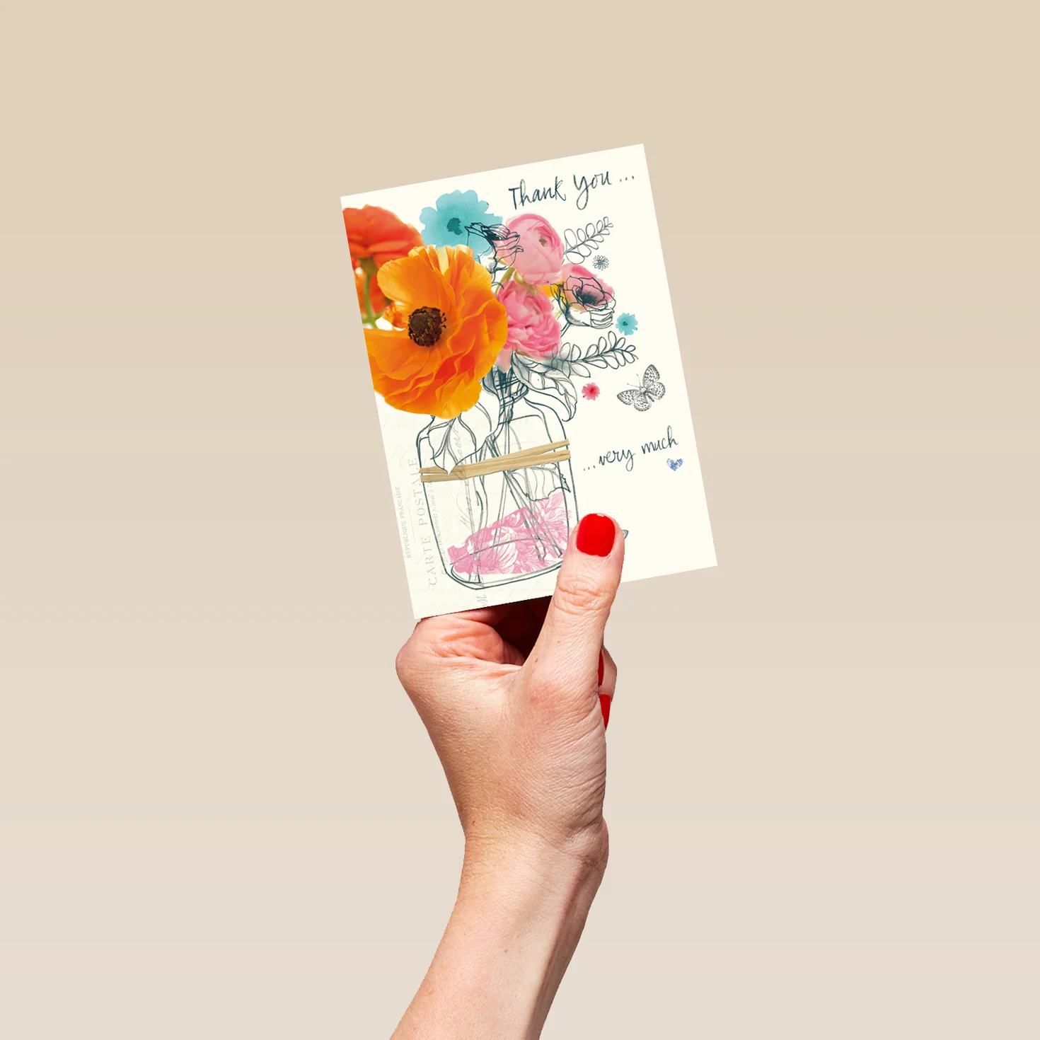 Personalised Thank You Very Much Poppies Card - Image 4