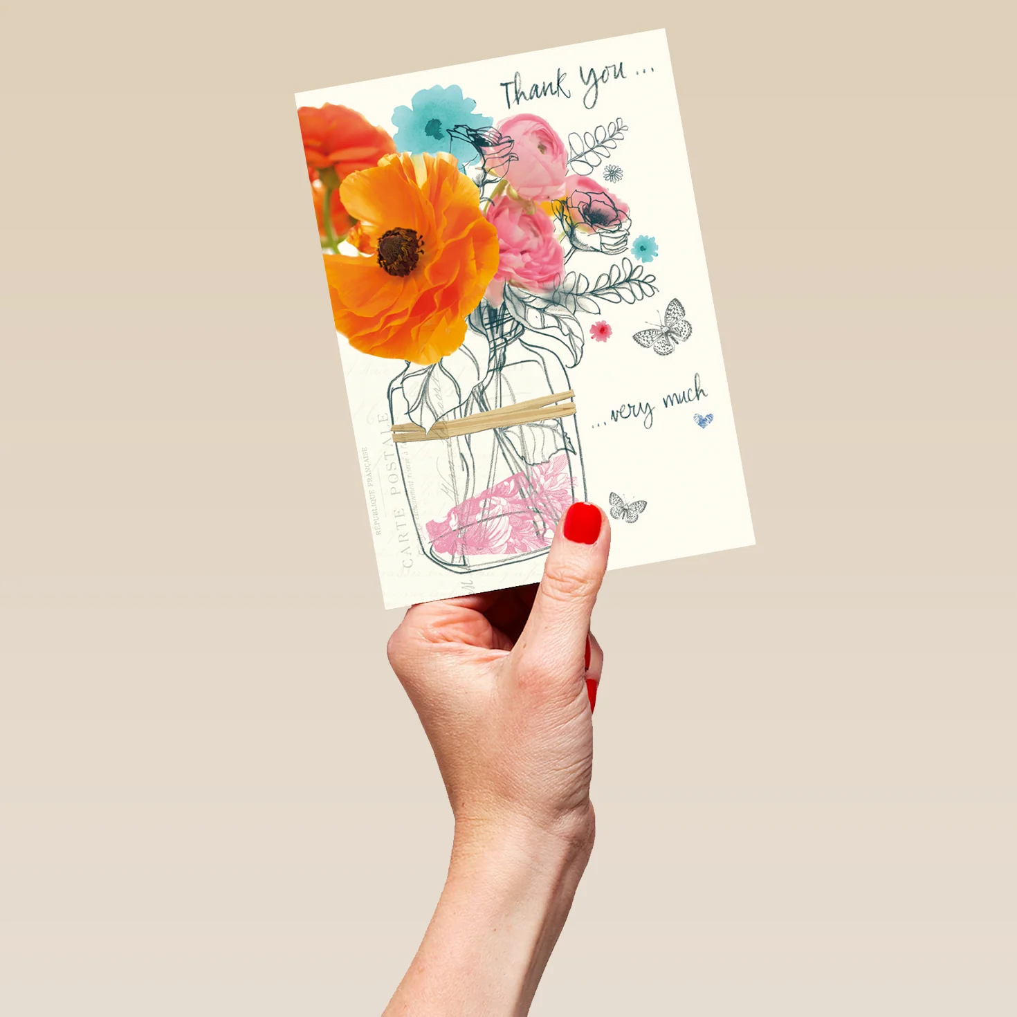 Personalised Thank You Very Much Poppies Card - Image 5