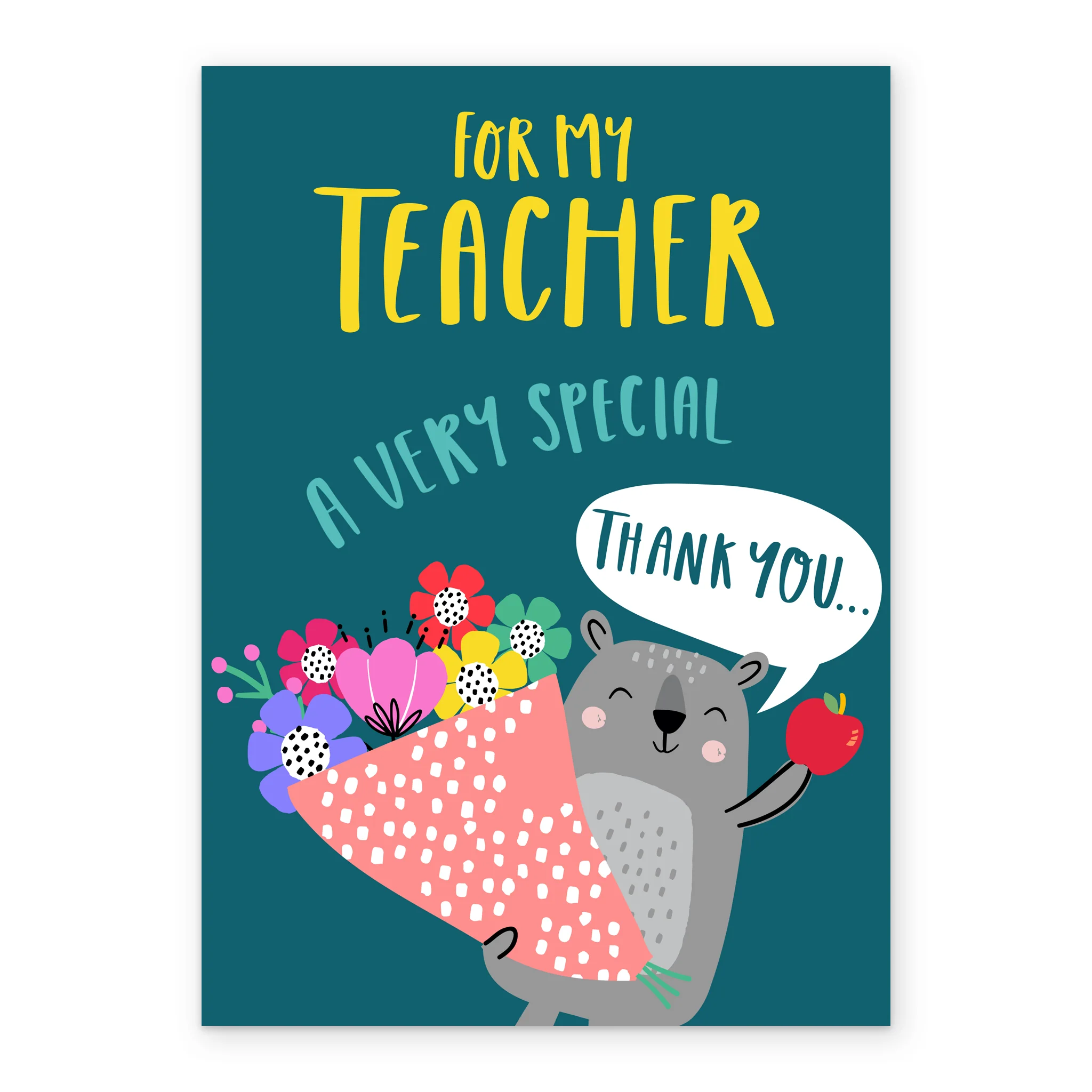 Personalised Thank You Very Special Teacher Flowers Card - Image 2