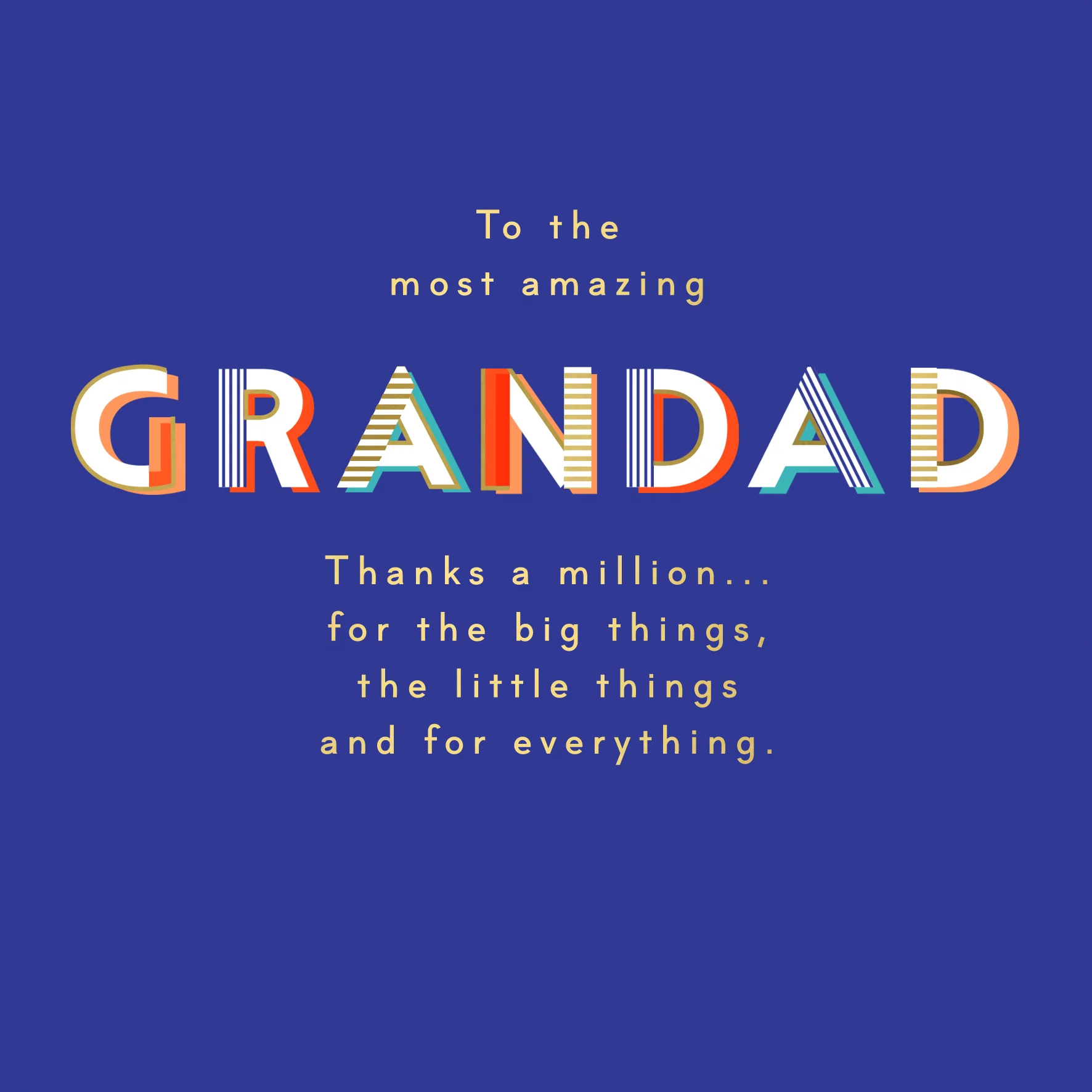 Personalised 'Thanks A Million' Birthday Card for Grandad