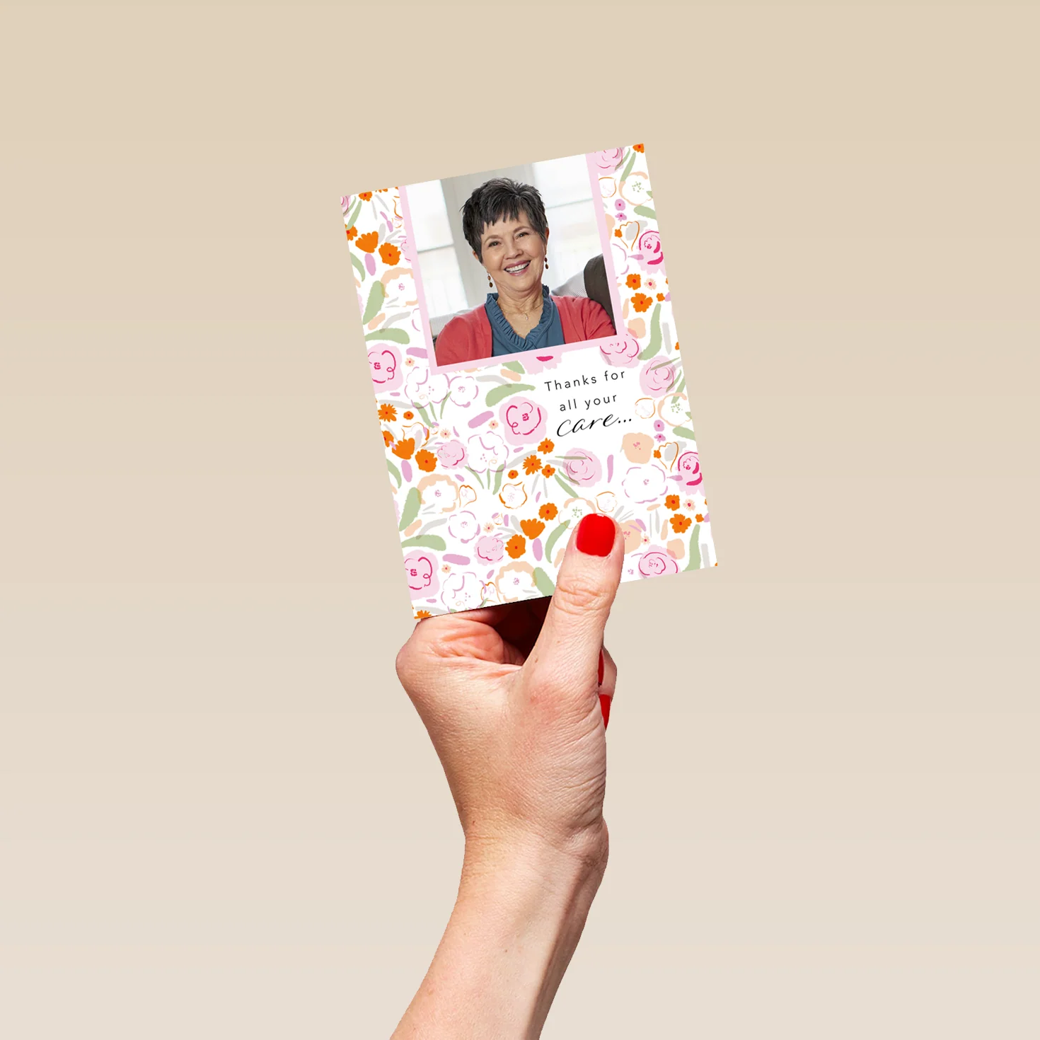 Personalised Thanks For All Your Care Flowers Mother's Day Photo Upload Card - Image 4