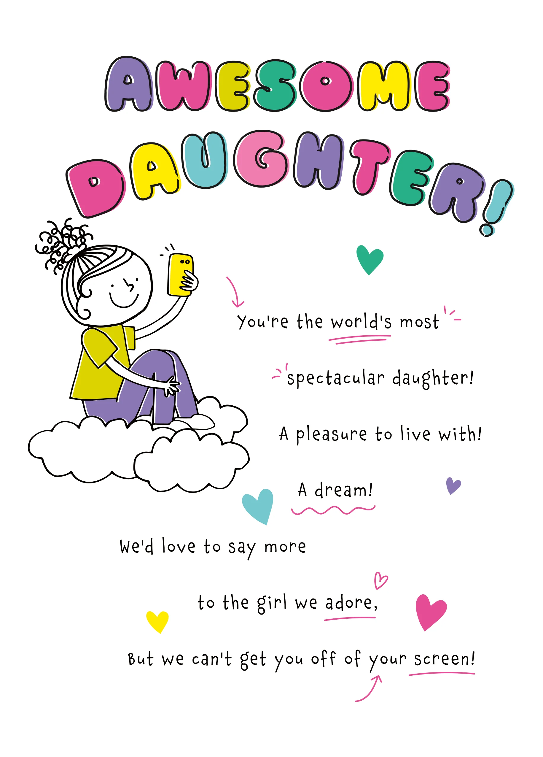 Personalised 'The Girl We Adore' Birthday Card for Daughter