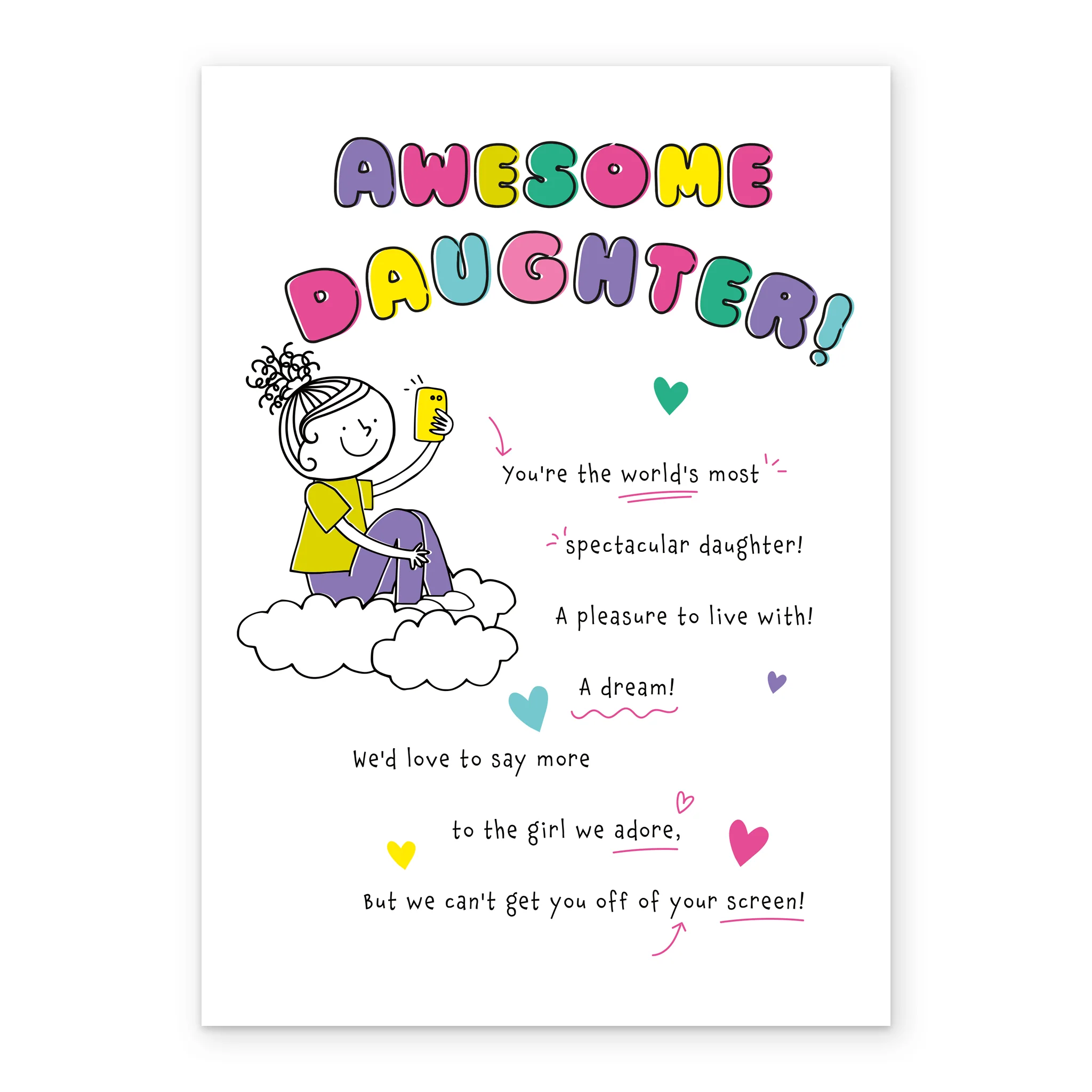 Personalised 'The Girl We Adore' Birthday Card for Daughter - Image 2