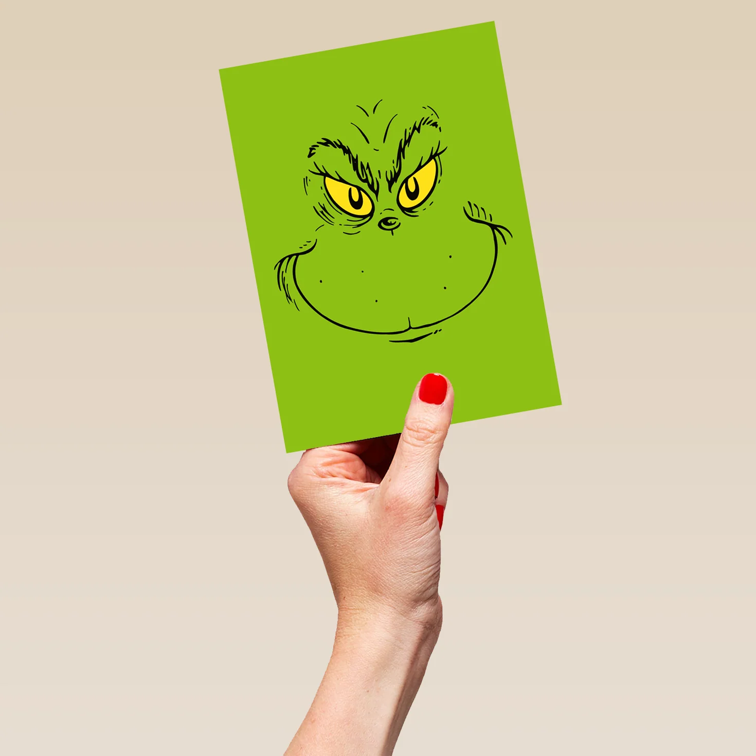 Personalised The Grinch Face Green Christmas Card - Image 5