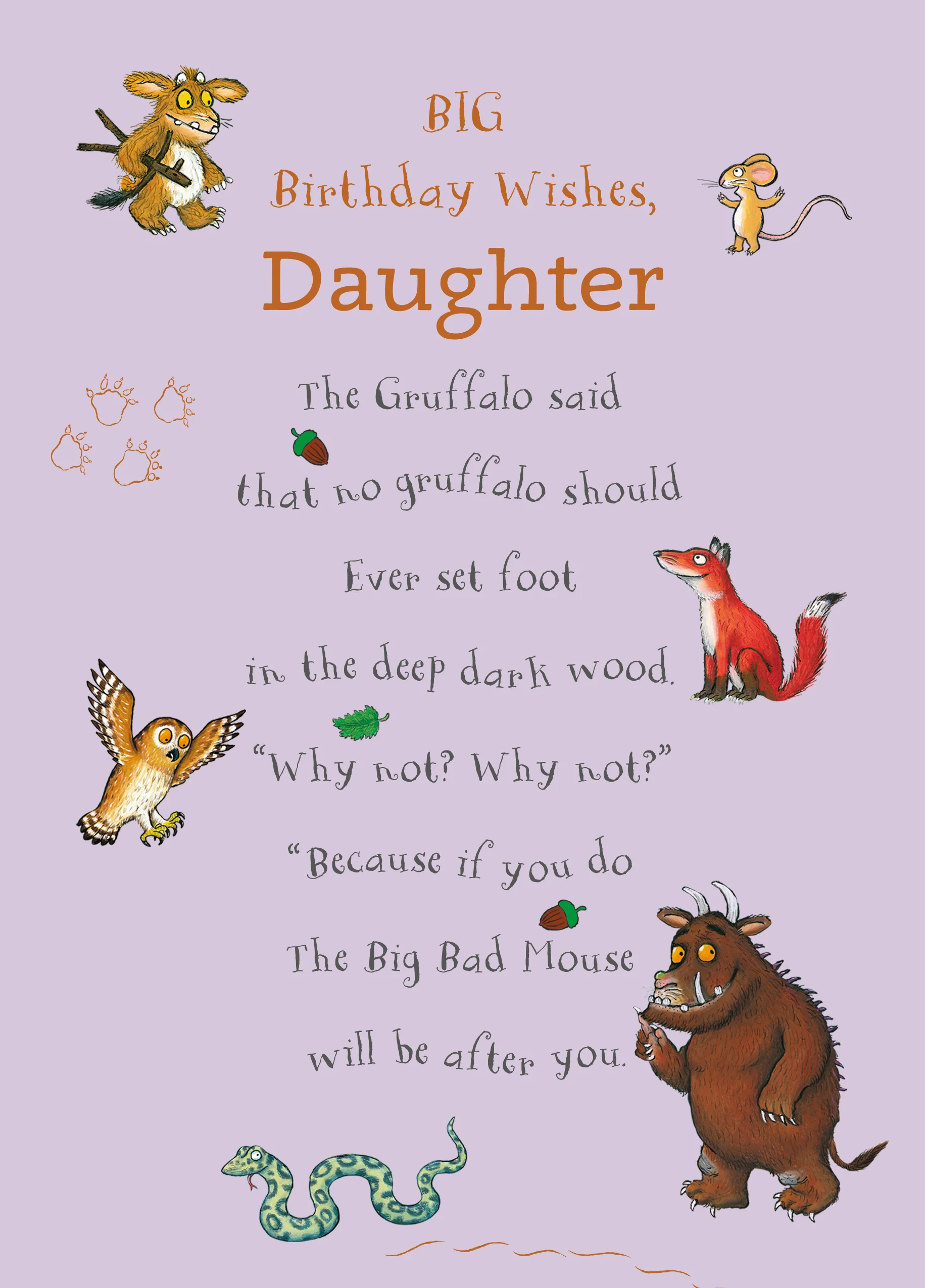 Personalised The Gruffalo Birthday Card for Daughter