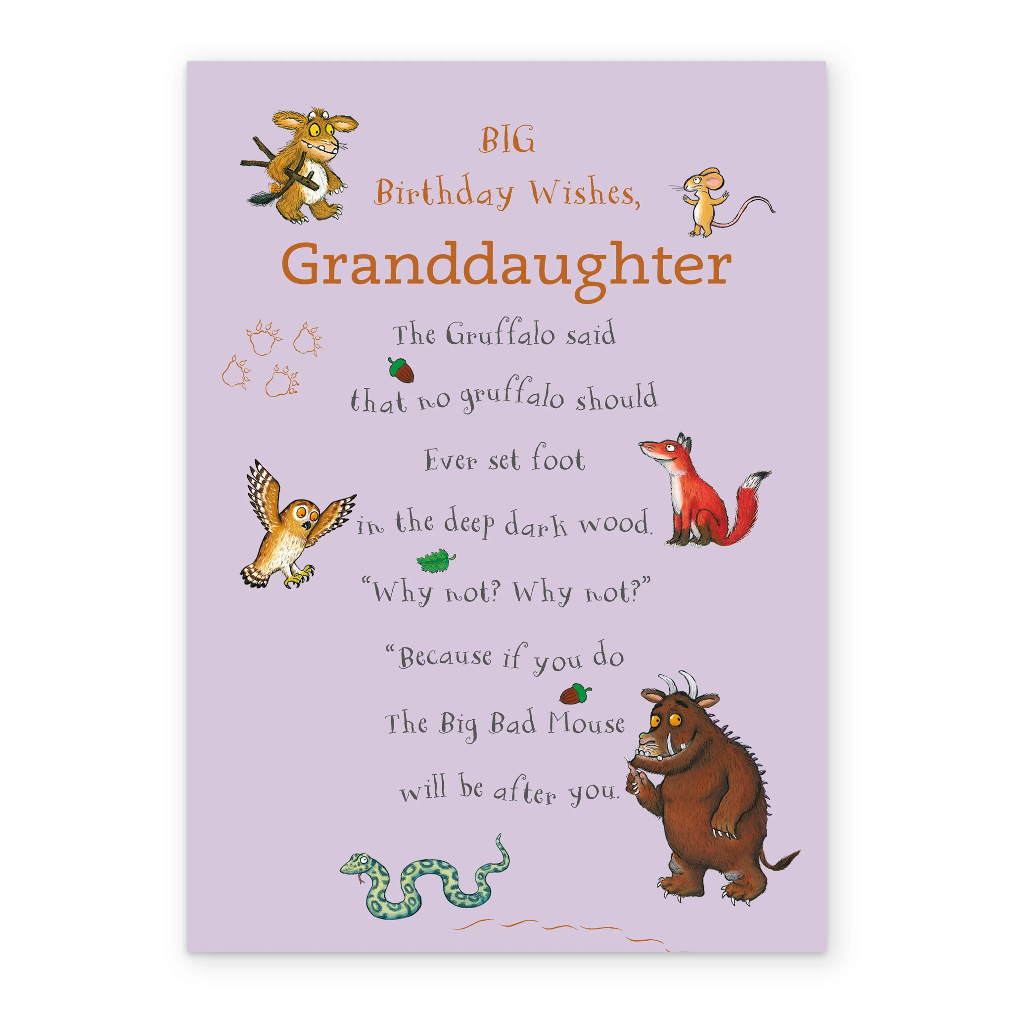 Personalised The Gruffalo Birthday Card for Granddaughter - Image 2