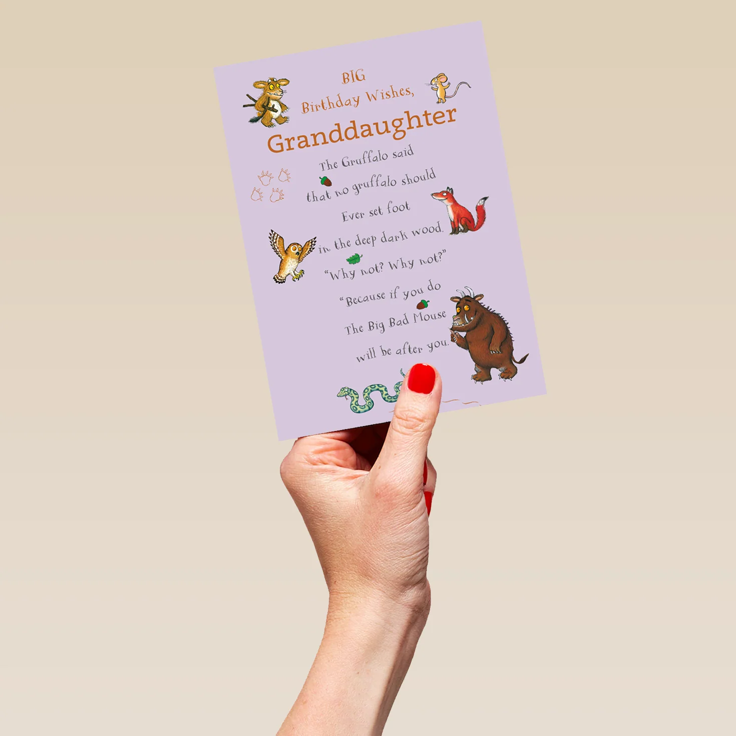 Personalised The Gruffalo Birthday Card for Granddaughter - Image 5