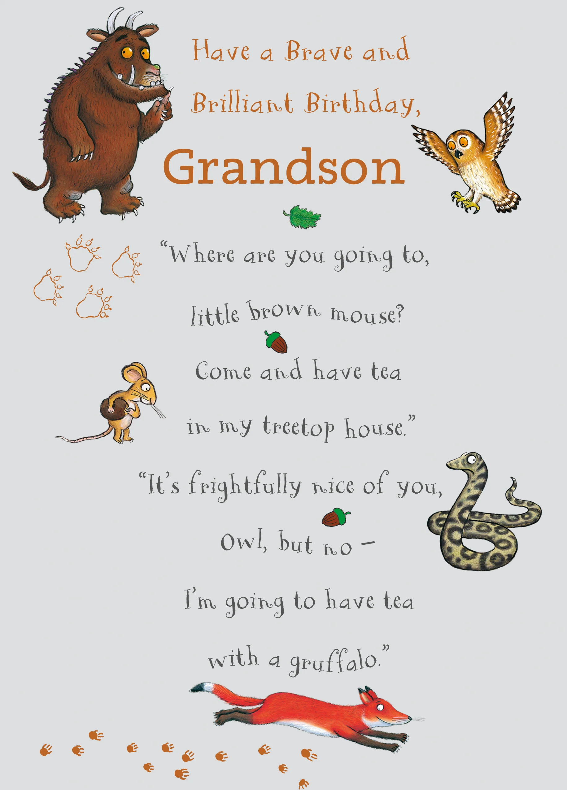 Personalised The Gruffalo Birthday Card for Grandson