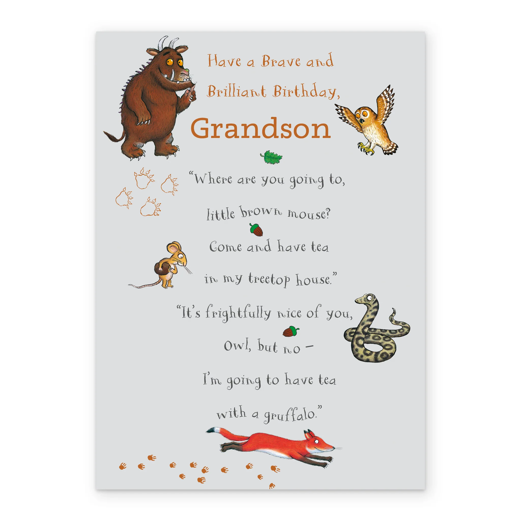 Personalised The Gruffalo Birthday Card for Grandson - Image 2
