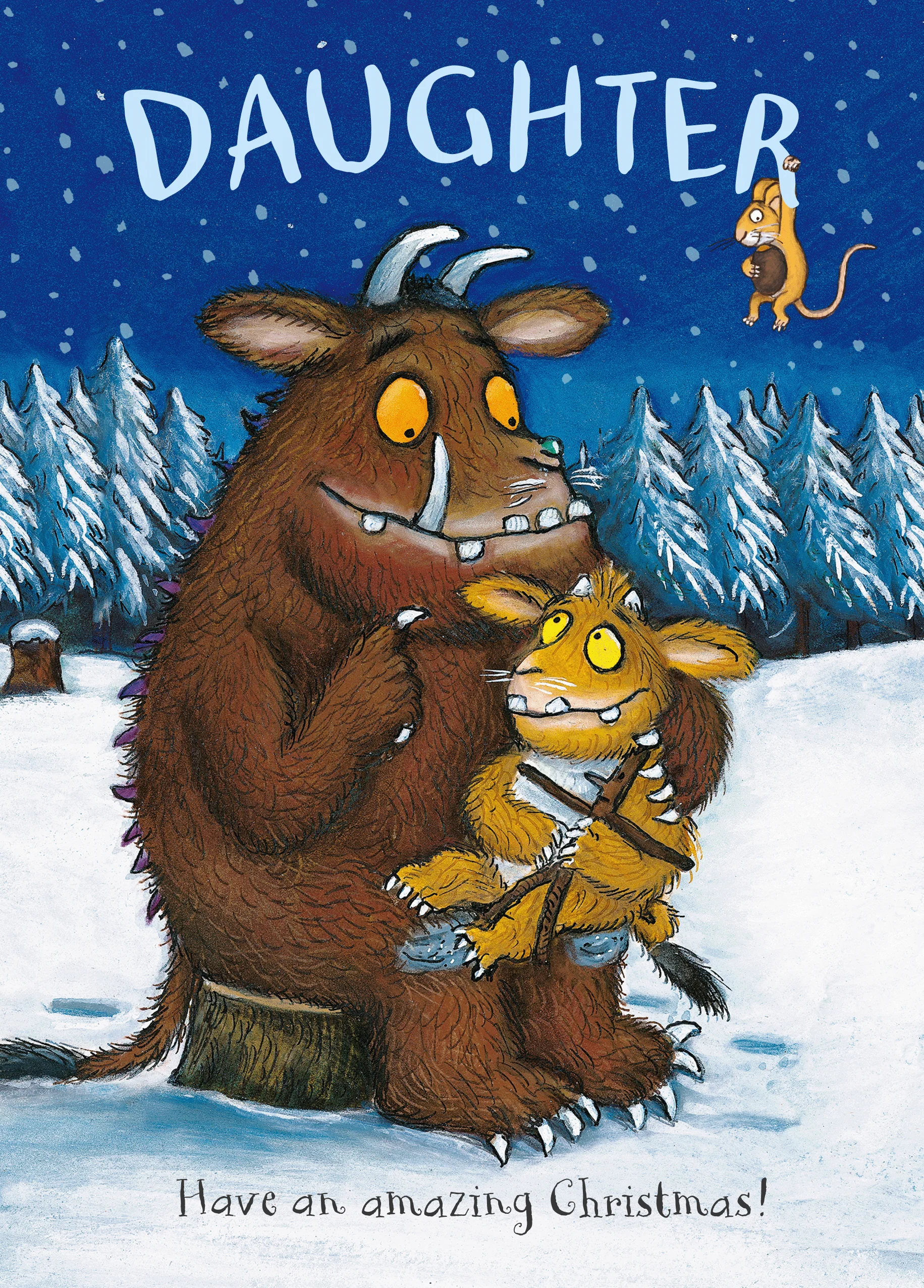 Personalised 'The Gruffalo's Child' Illustrated Christmas Card For Daughter