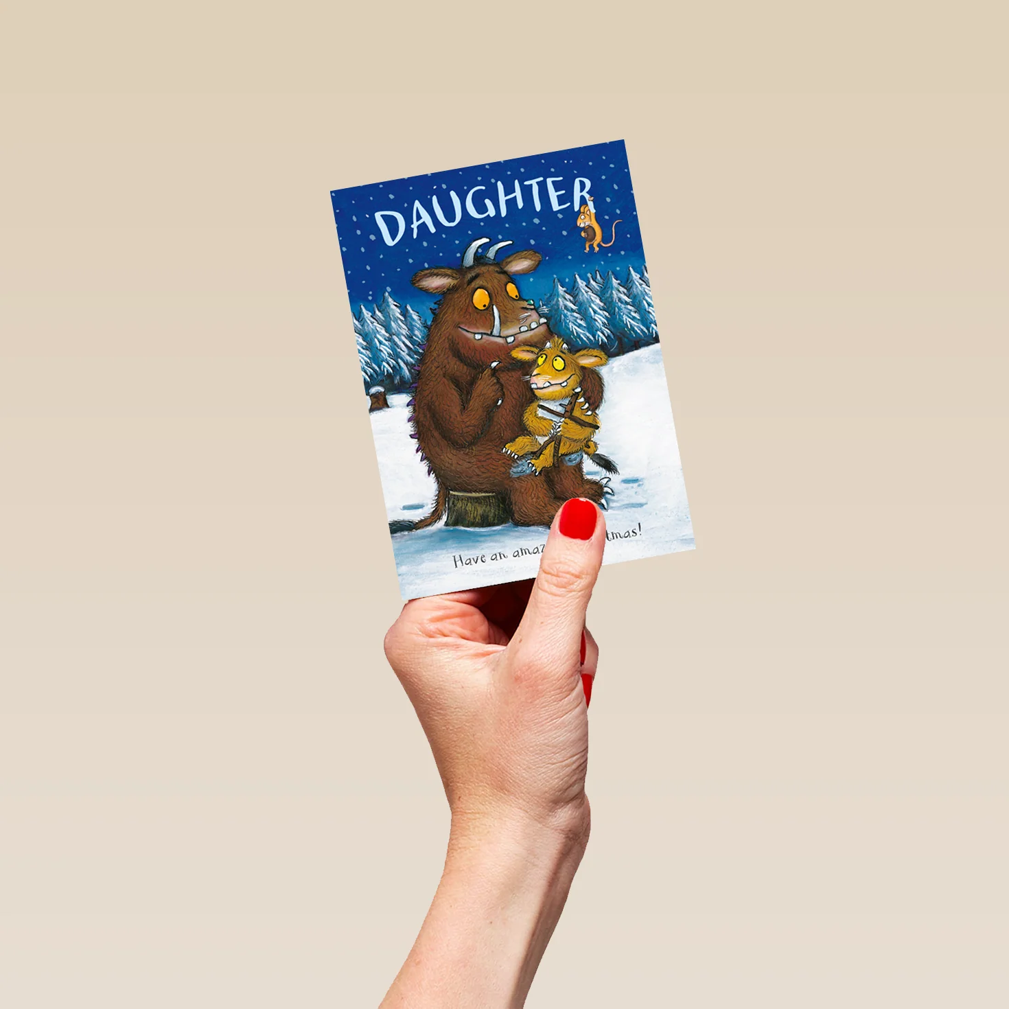 Personalised 'The Gruffalo's Child' Illustrated Christmas Card For Daughter - Image 4