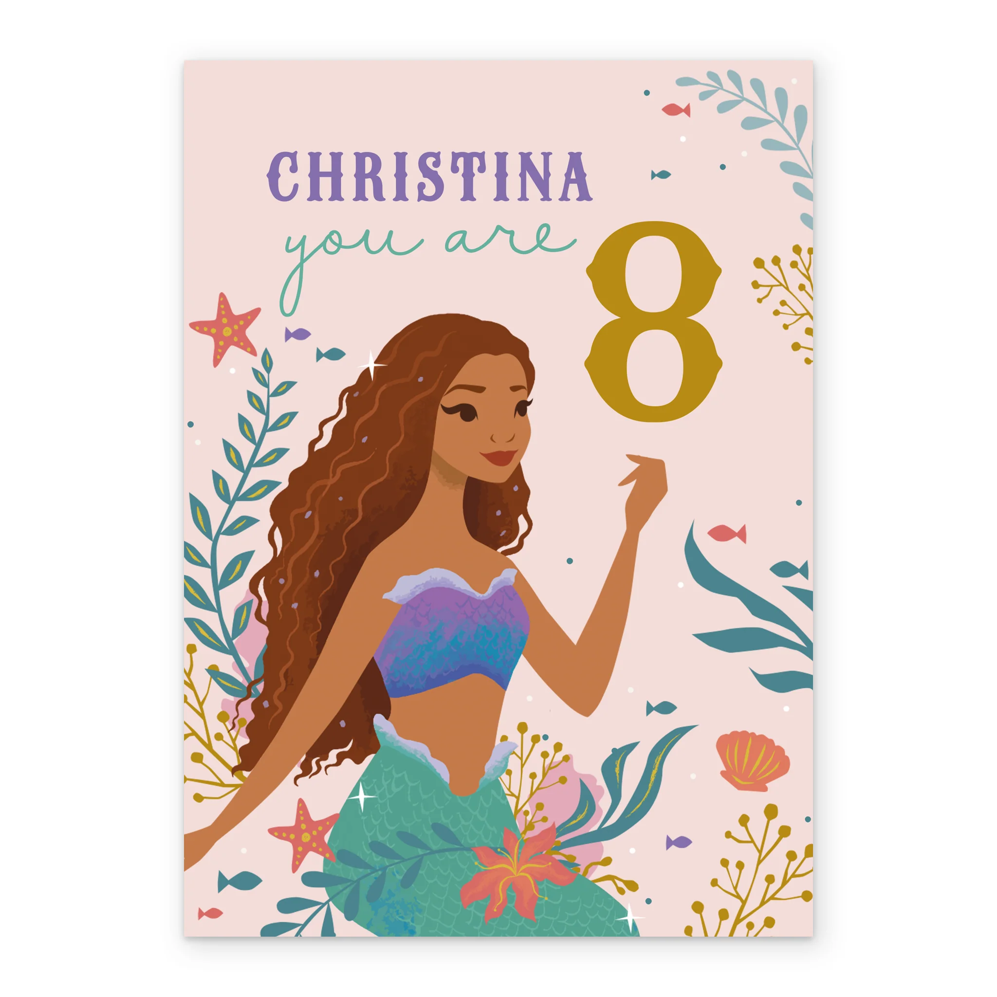 Personalised Disney The Little Mermaid Illustration Birthday Card - Image 2