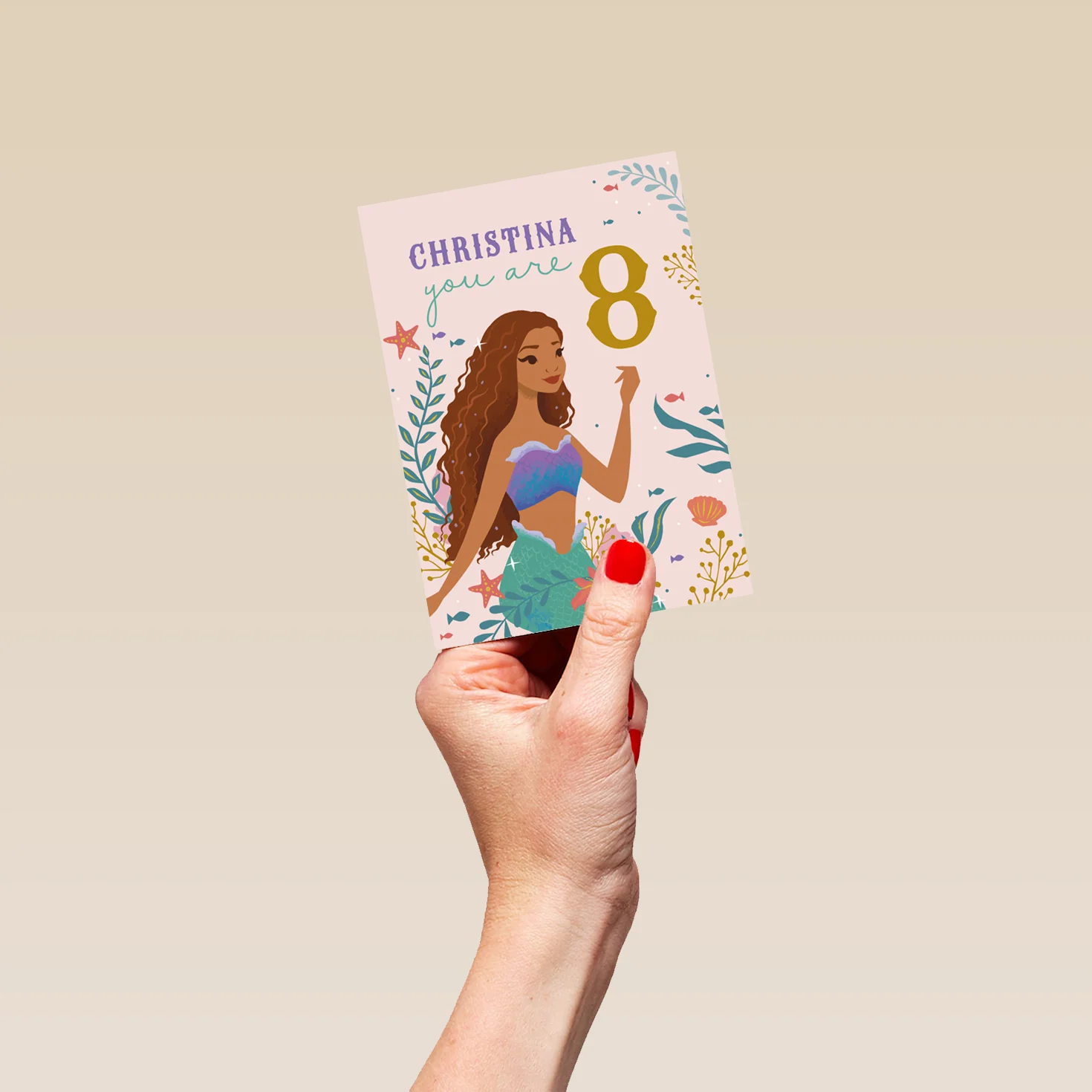 Personalised Disney The Little Mermaid Illustration Birthday Card - Image 4