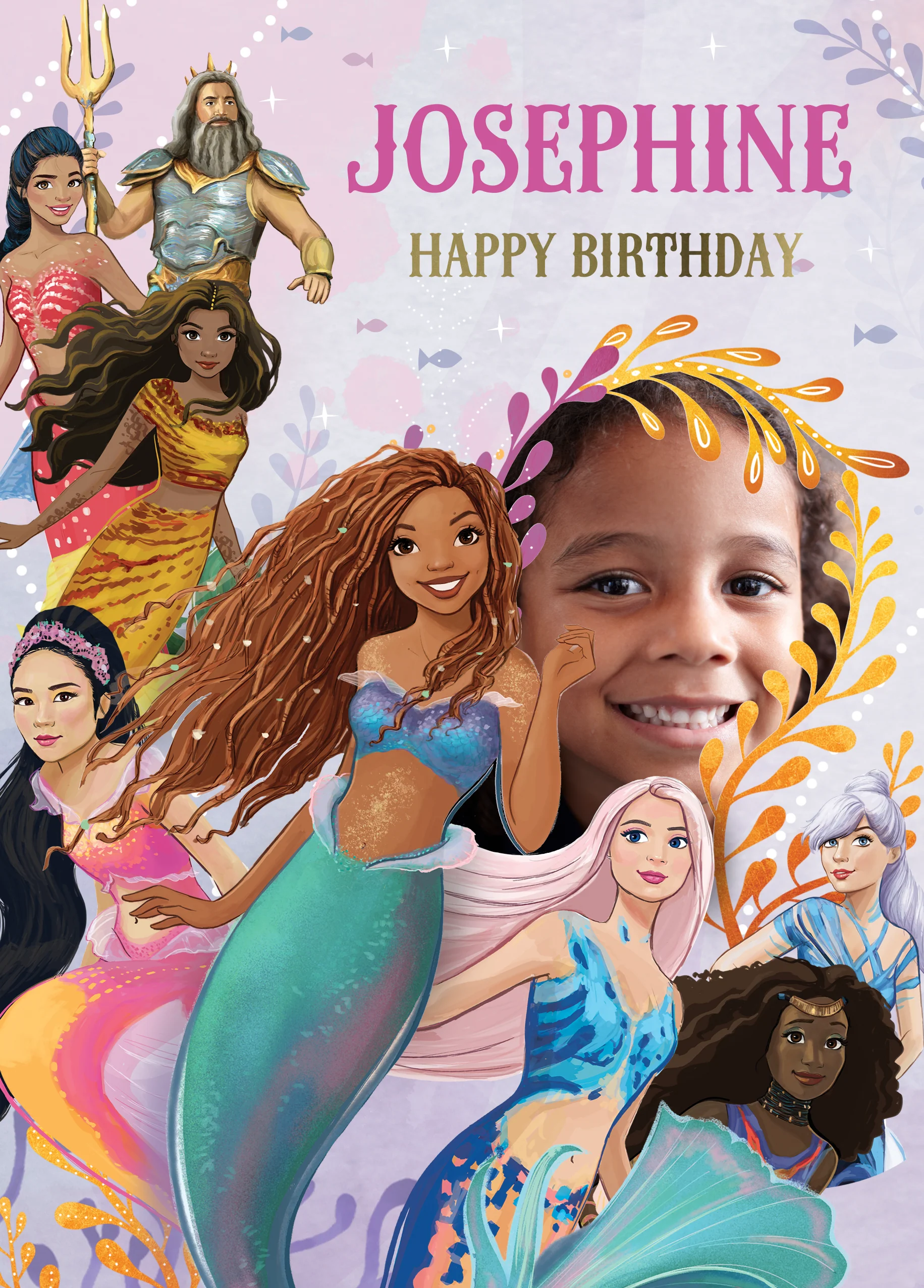 Personalised Disney The Little Mermaid Photo Upload Birthday Card