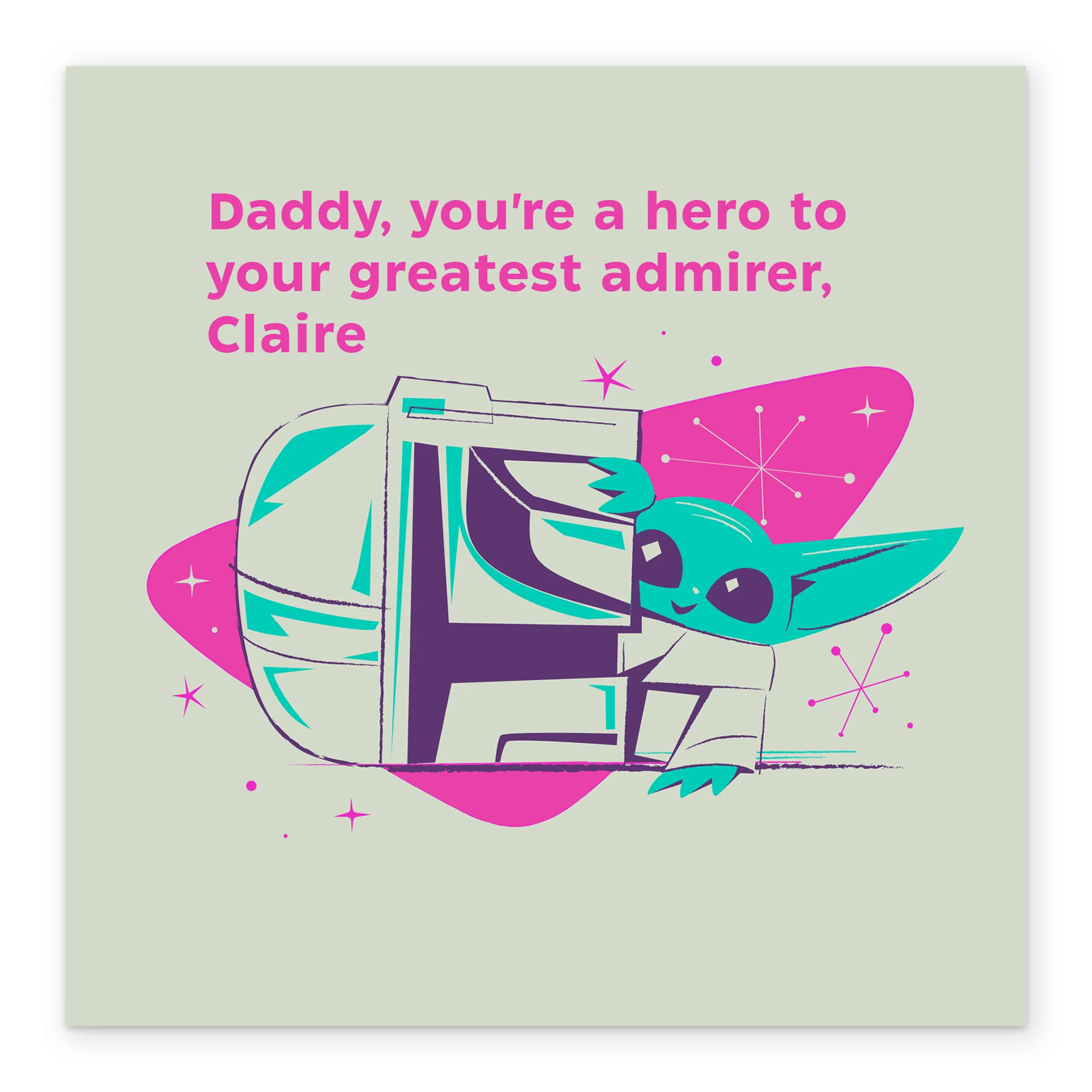 Personalised The Mandalorian™ Father's Day Card for Daddy - Image 2