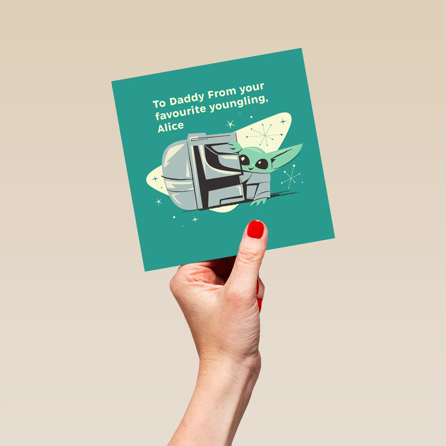 Personalised The Mandalorian™ Grogu™ Father's Day Card for Daddy - Image 5