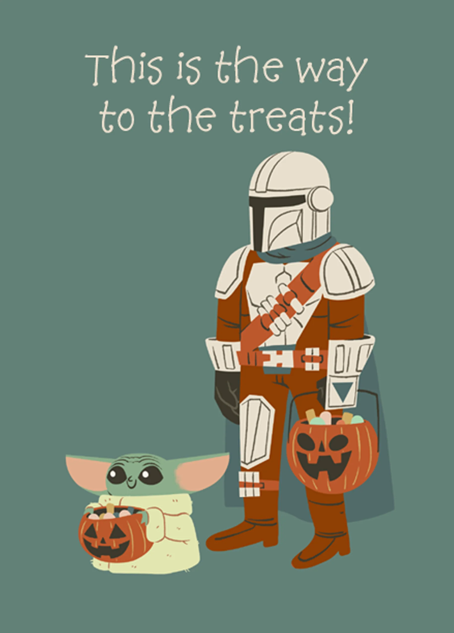 Personalised The Mandalorian™ & Grogu™ Halloween Card