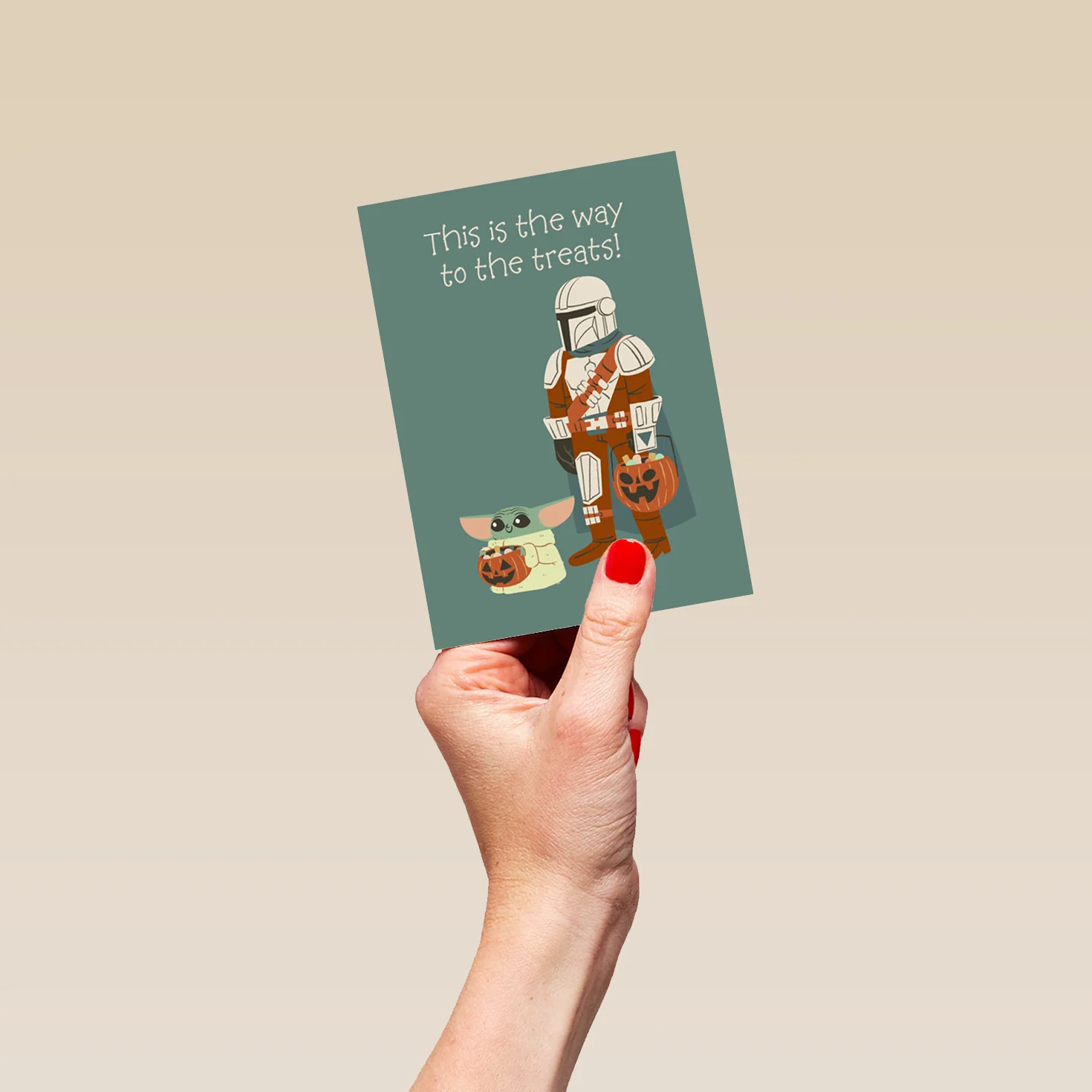 Personalised The Mandalorian™ & Grogu™ Halloween Card - Image 4