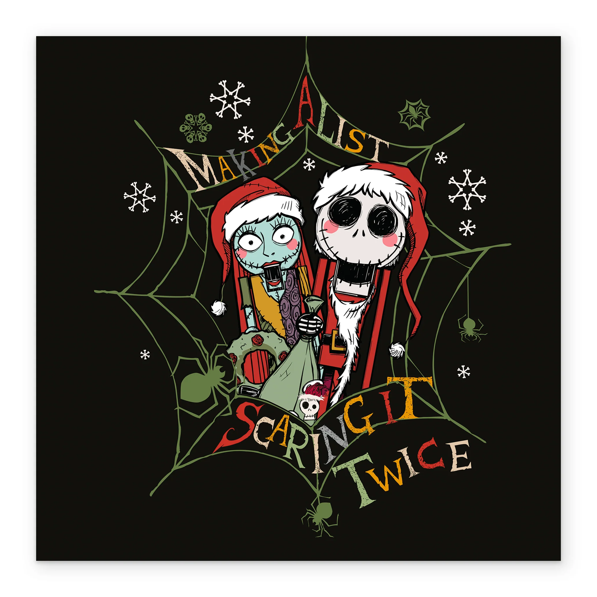 Personalised The Nightmare Before Christmas Jack & Sally Nutcracker Dolls Christmas Card - Image 2