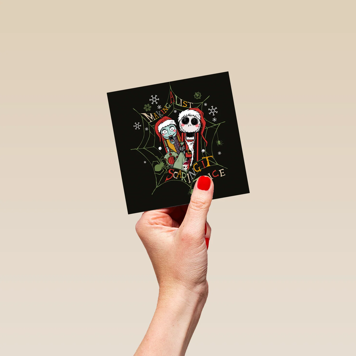 Personalised The Nightmare Before Christmas Jack & Sally Nutcracker Dolls Christmas Card - Image 4