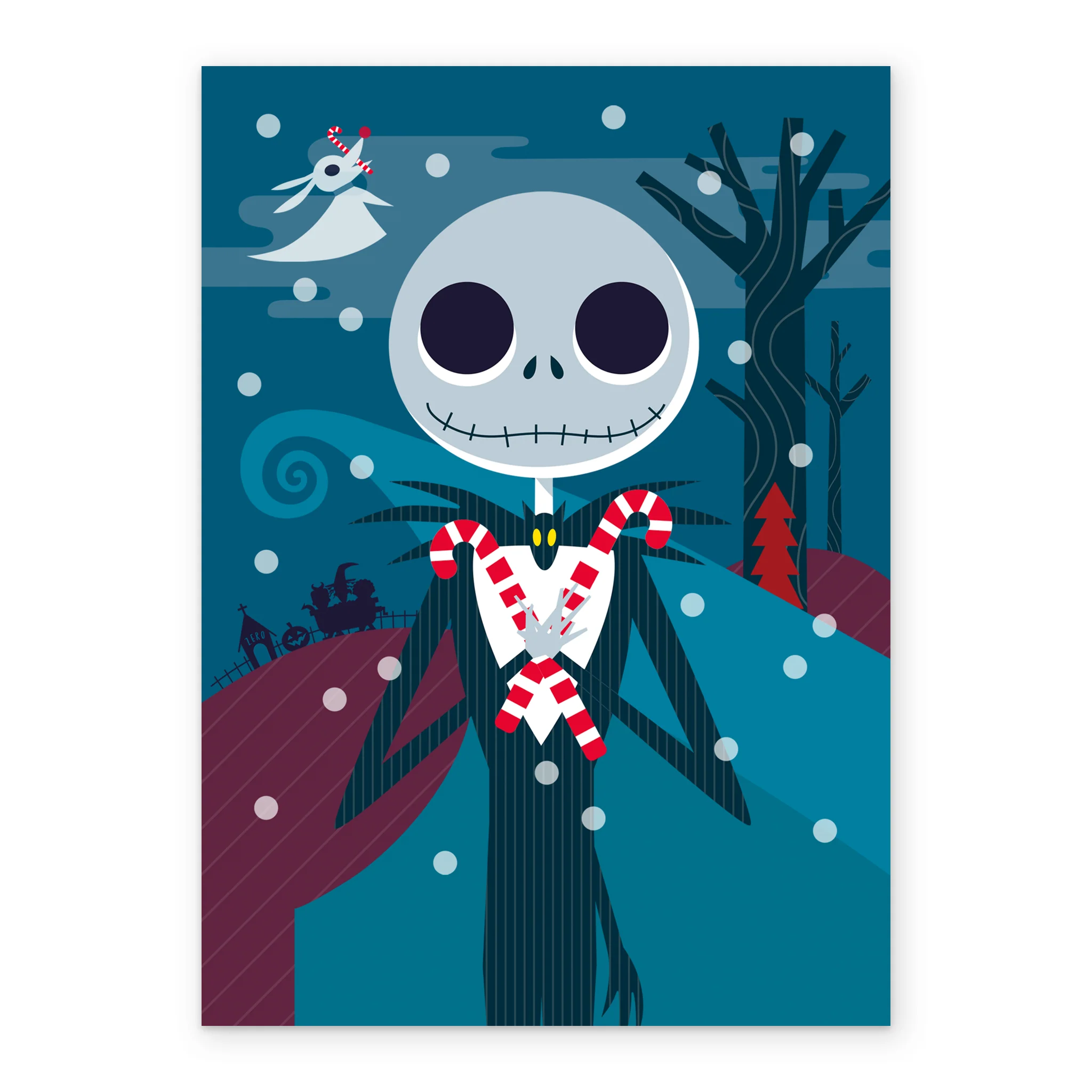 Personalised The Nightmare Before Christmas Jack Skellington with Candy Canes Christmas Card - Image 2