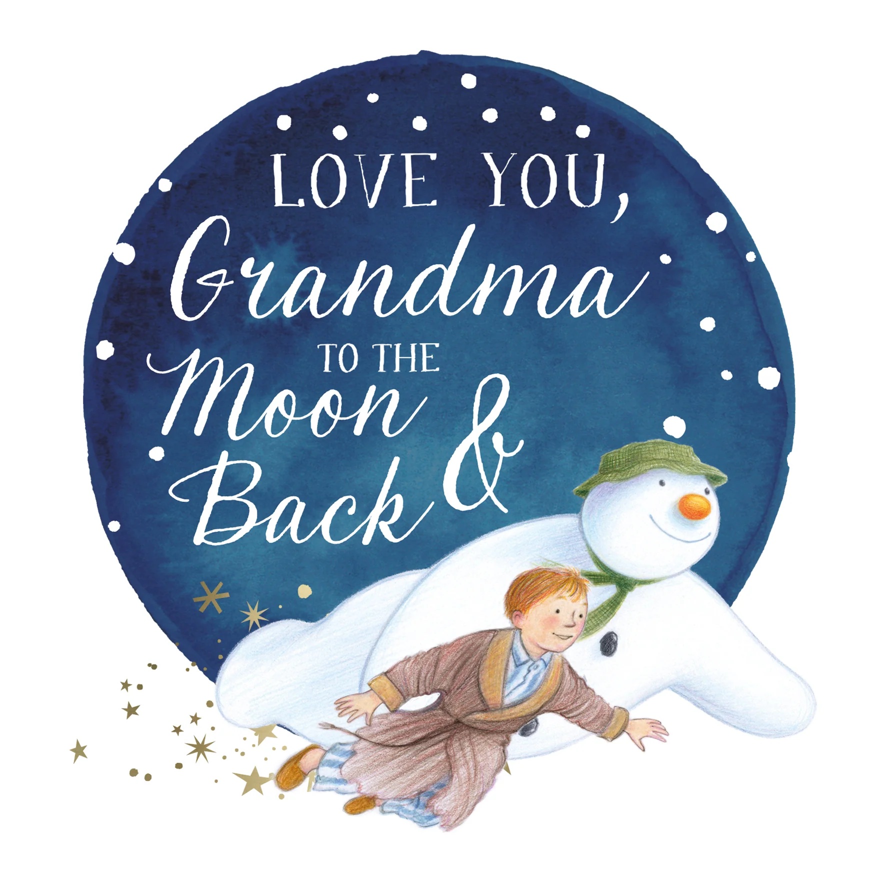 Personalised The Snowman™ & James Flying Christmas Card For Grandma