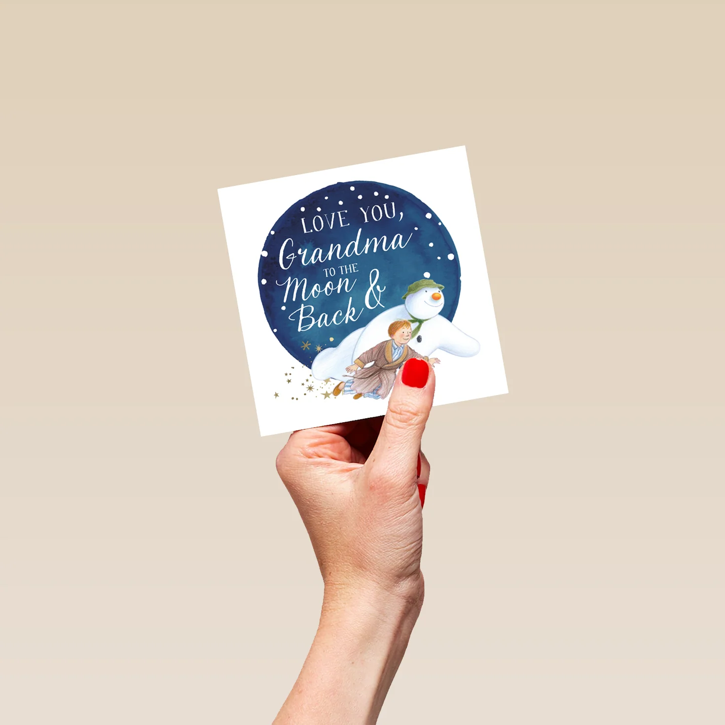 Personalised The Snowman™ & James Flying Christmas Card For Grandma - Image 4