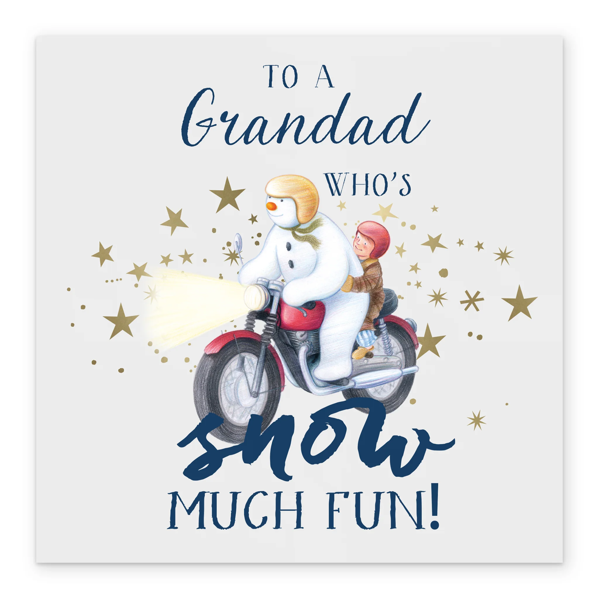 Personalised The Snowman™ Motorbike Christmas Card For Grandad - Image 2