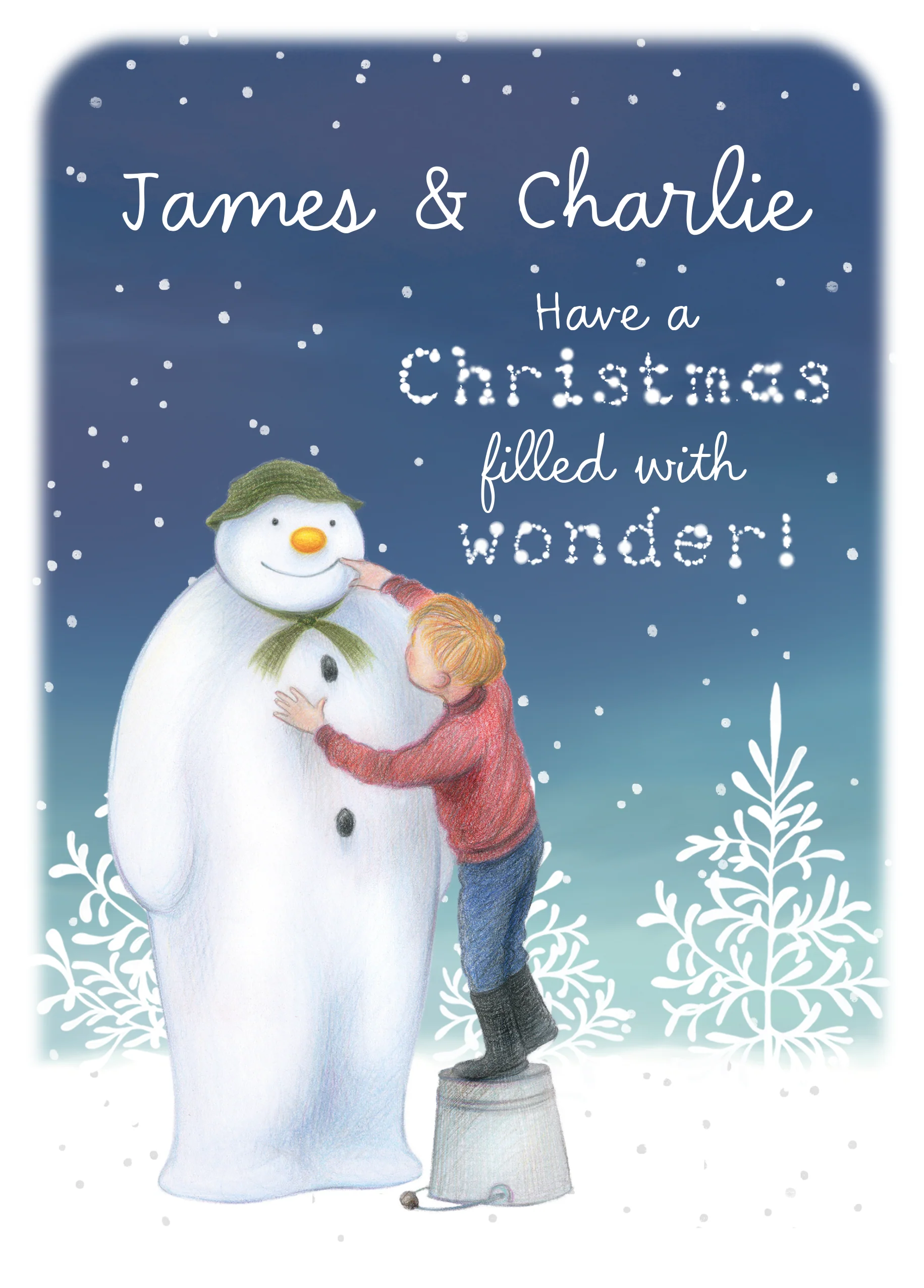 Personalised The Snowman™ Story Christmas Card To Both