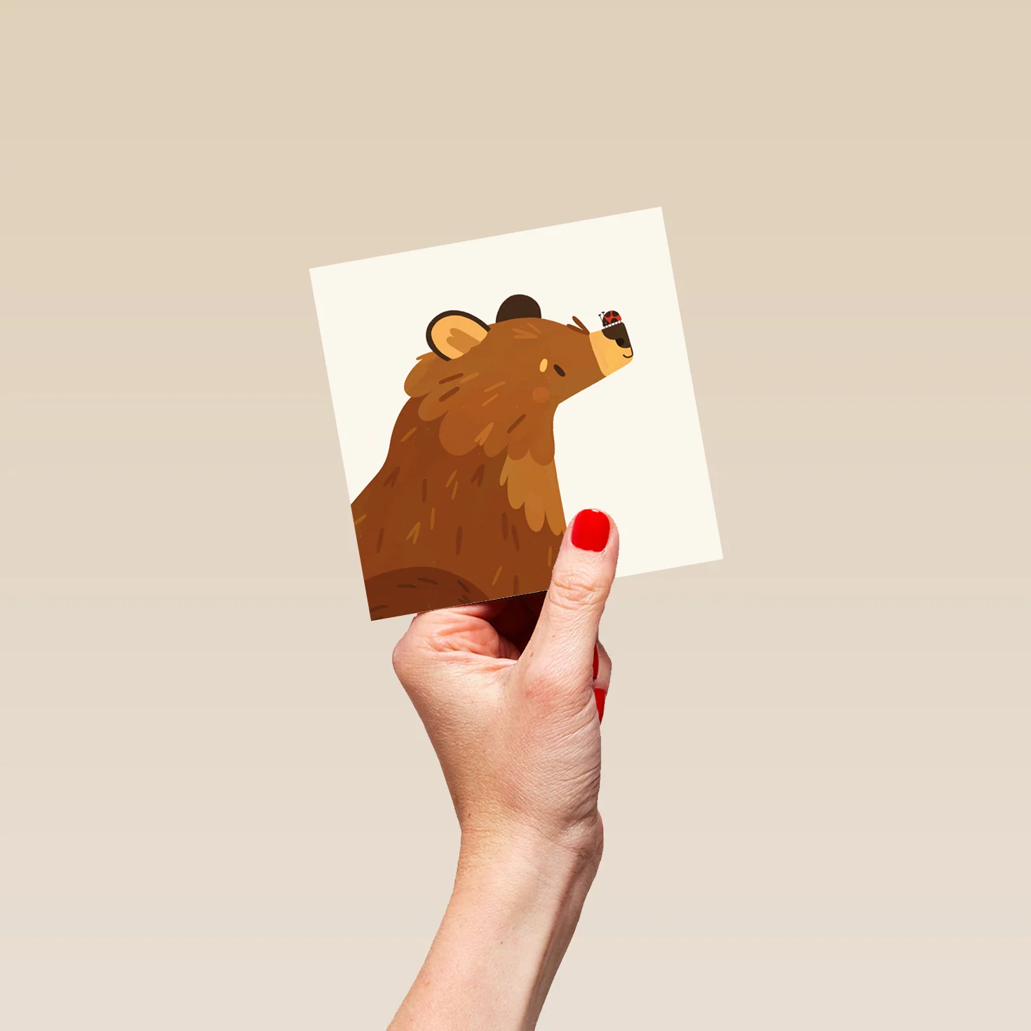 Personalised Thinking of You Card - INSPIRED Bear & Ladybird Design by Maisy Dainty - Image 4