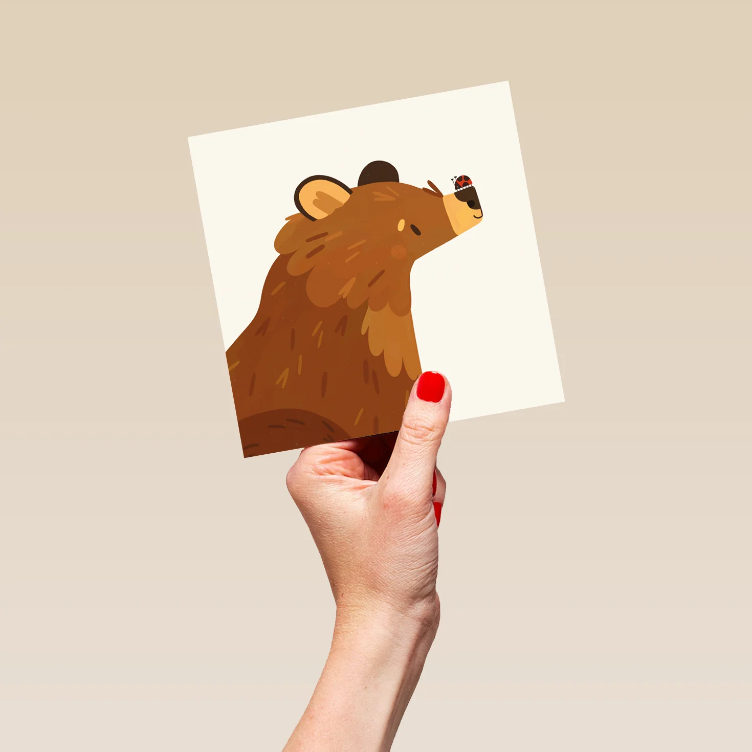 Personalised Thinking of You Card - INSPIRED Bear & Ladybird Design by Maisy Dainty - Image 5
