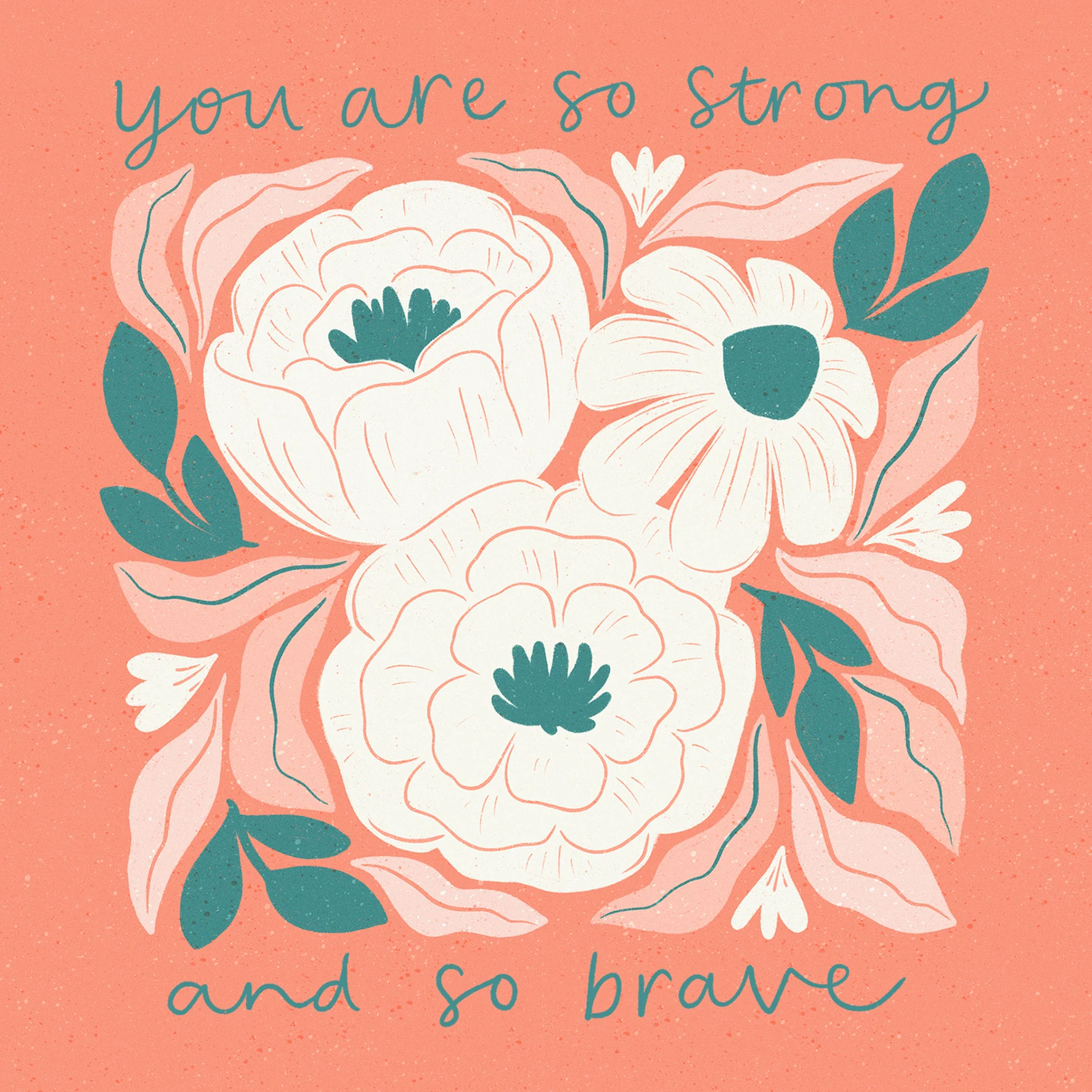 Personalised Thinking of You Card - INSPIRED Blooming Flowers Design by Natalie Rodrigues