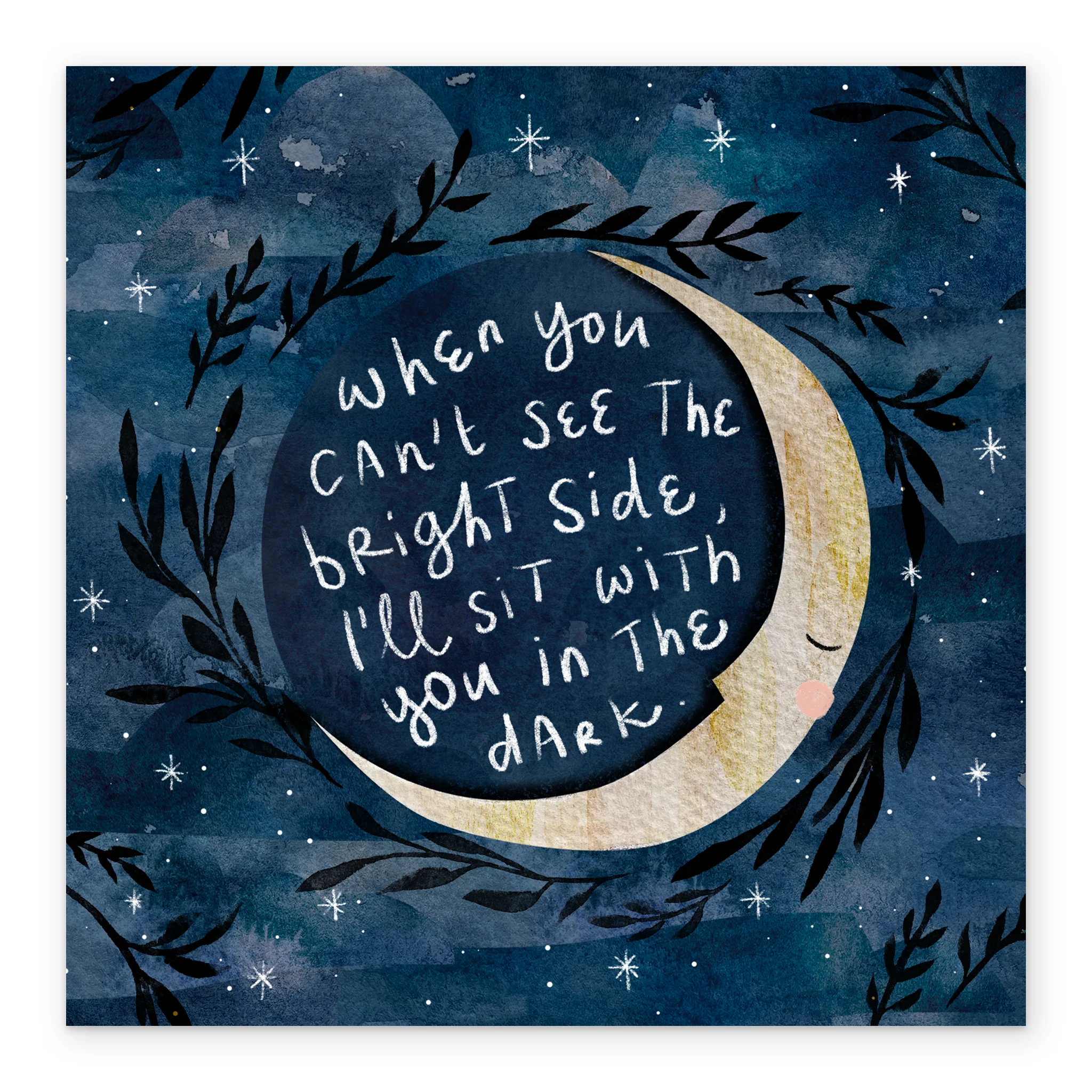 Personalised Thinking of You Card - INSPIRED Crescent Moon Design by Emma Hudson - Image 2