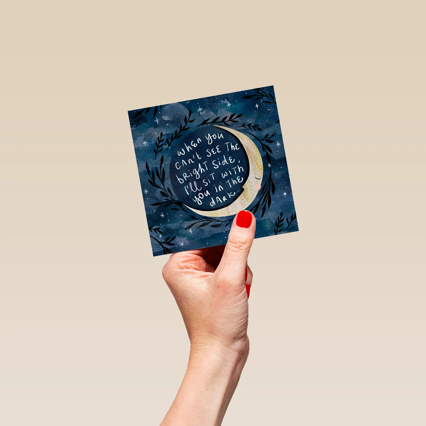 Personalised Thinking of You Card - INSPIRED Crescent Moon Design by Emma Hudson - Image 4