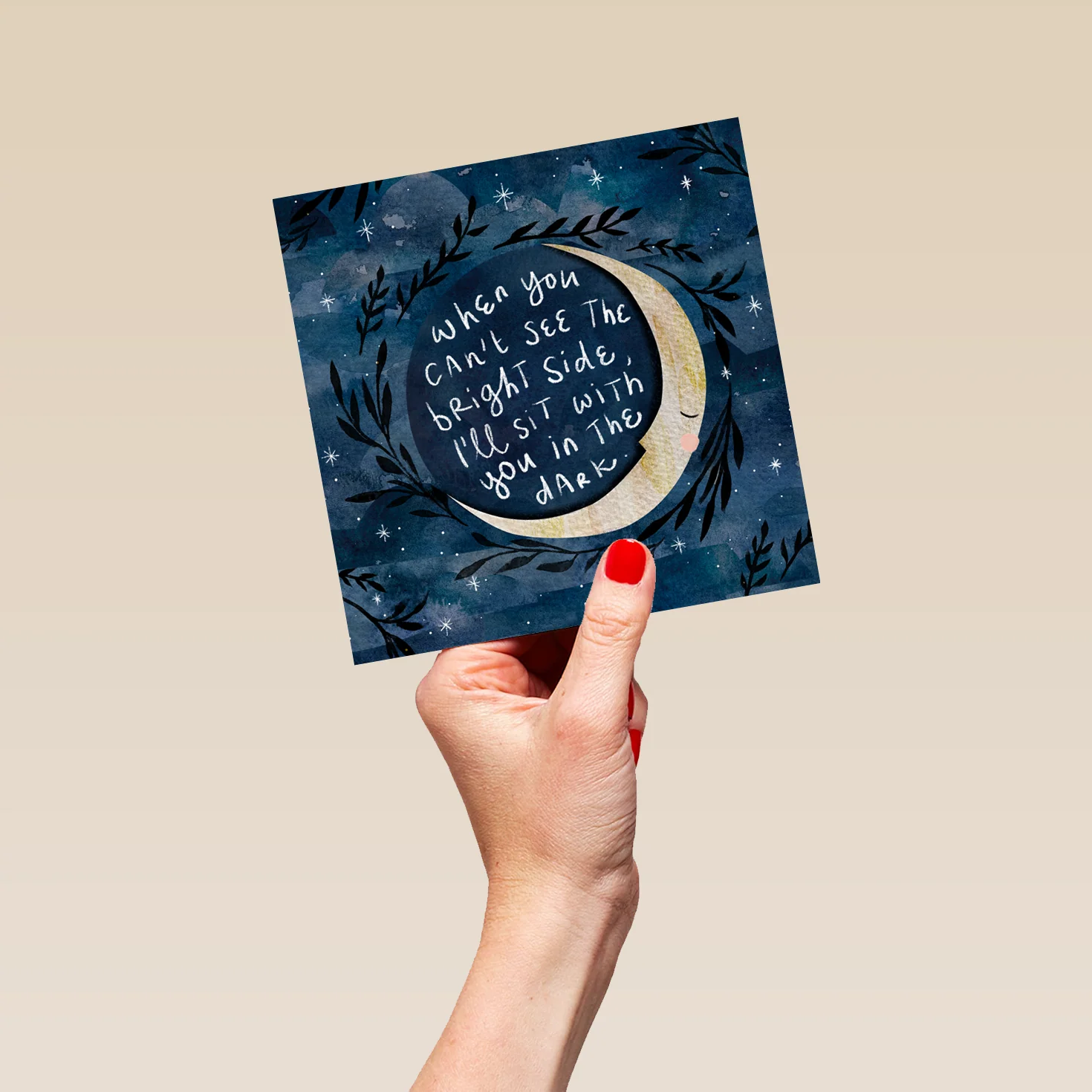 Personalised Thinking of You Card - INSPIRED Crescent Moon Design by Emma Hudson - Image 5