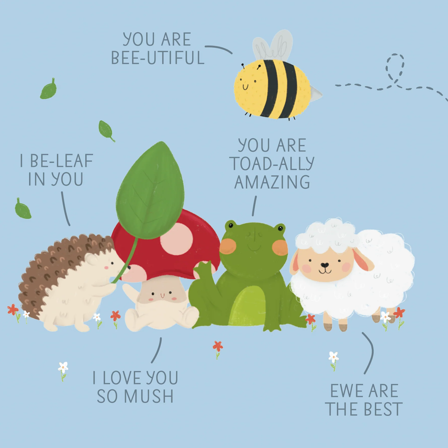 Personalised Thinking of You Card - INSPIRED Cute Animal Characters Design by Lauran Perkins