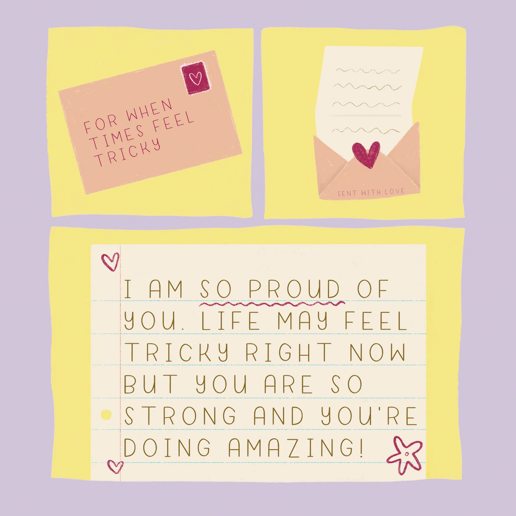 Personalised Thinking of You Card - INSPIRED Love Letter Design by Lauran Perkins