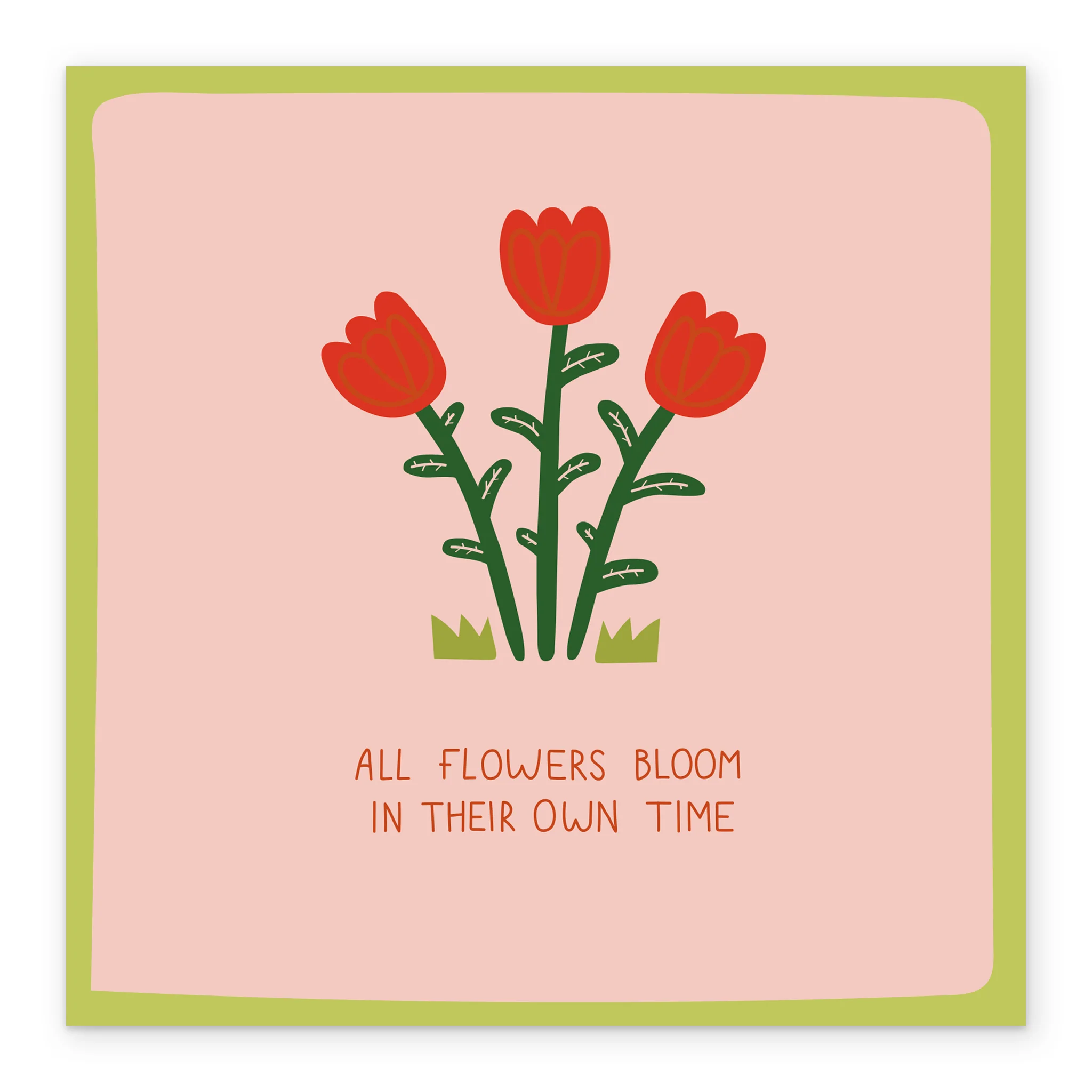 Personalised Thinking of You Card - INSPIRED Red Flowers Design by Aya Labib - Image 2