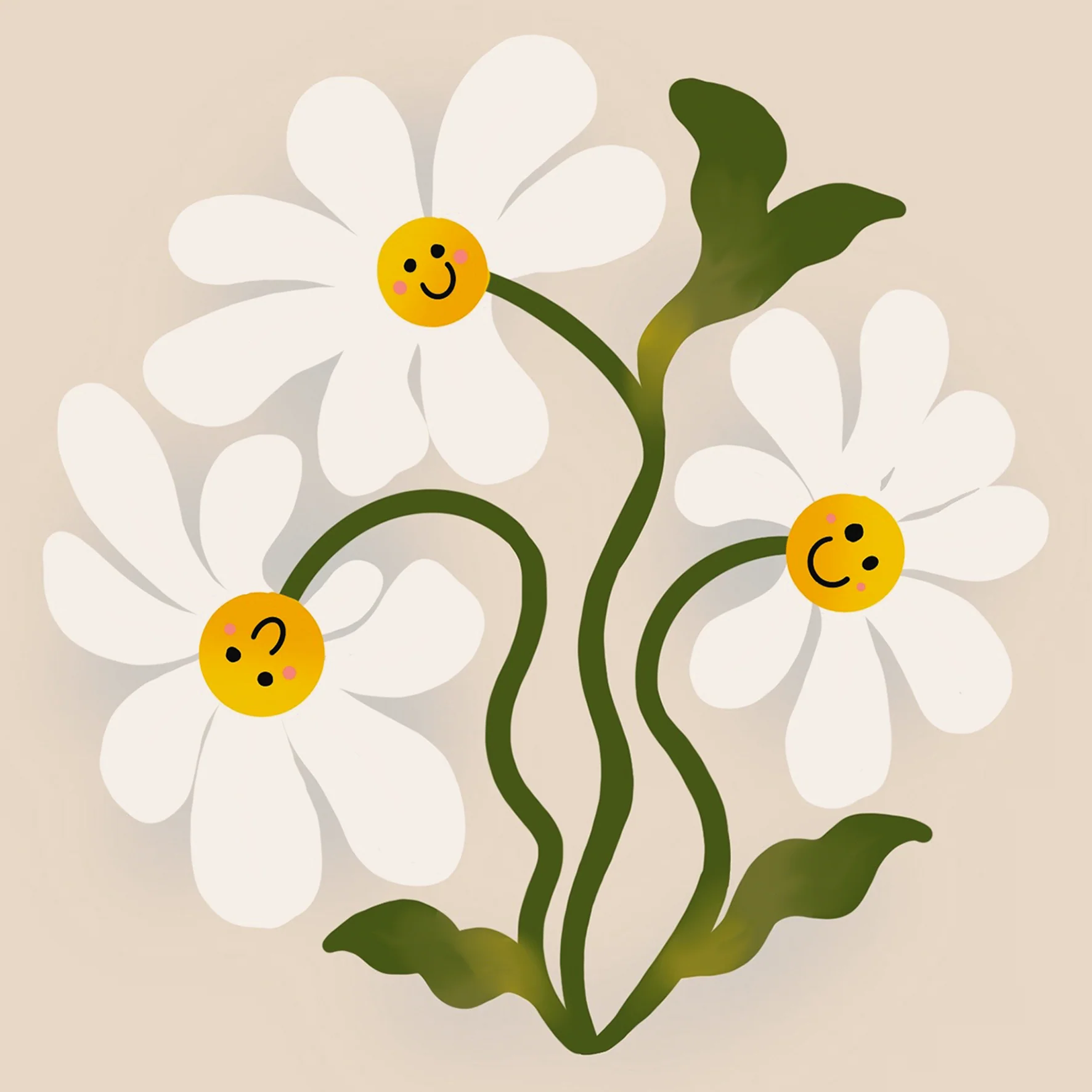 Personalised Thinking of You Card - INSPIRED Smiling Daisies Design by Darcie Couch